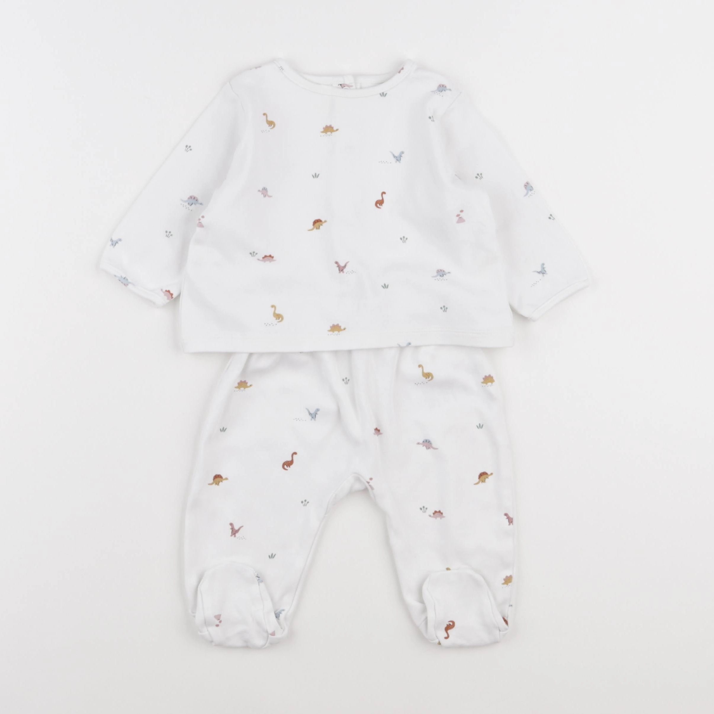 Vertbaudet - pyjama coton blanc - 6 mois