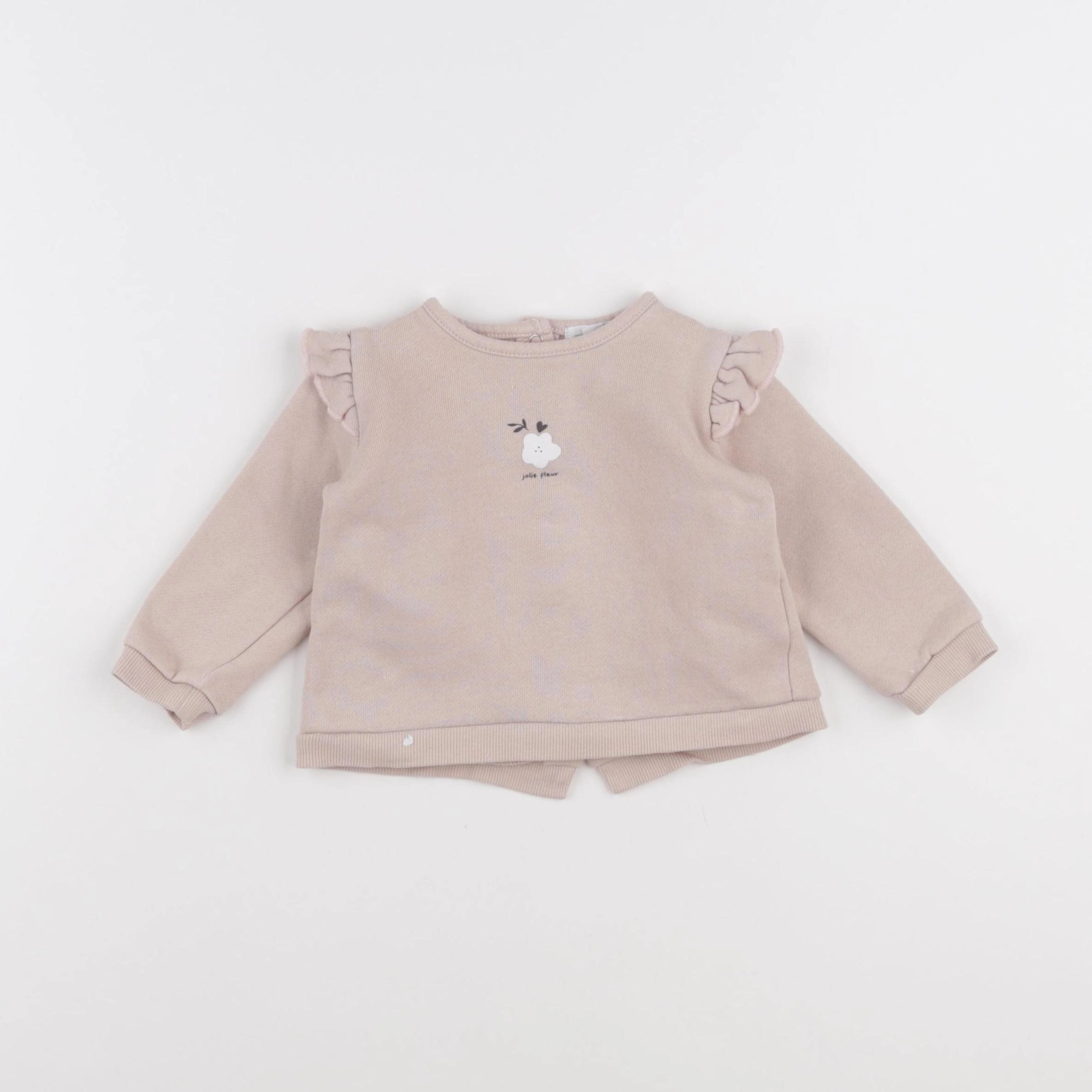Vertbaudet - sweat rose - 9 mois