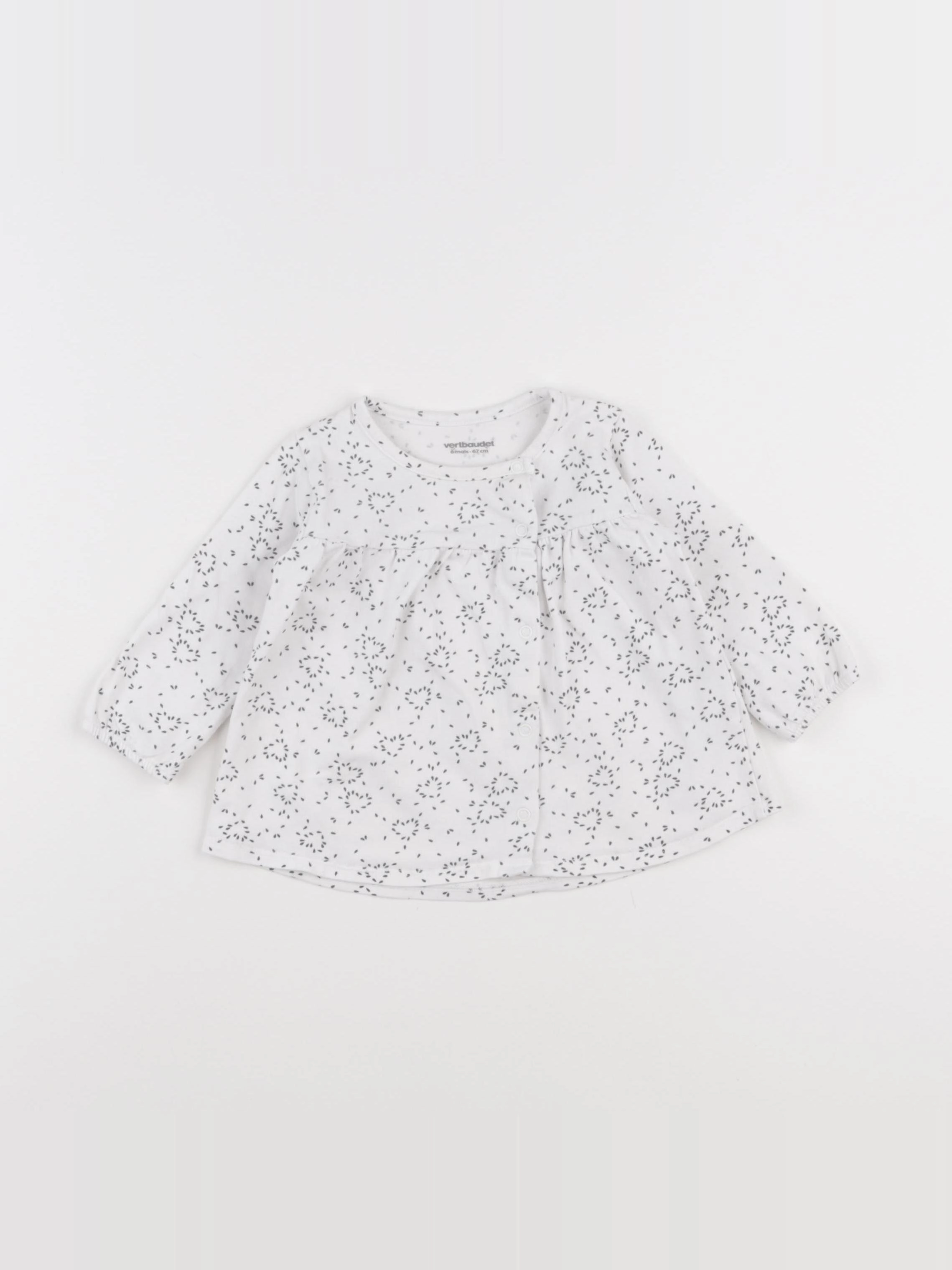 Vertbaudet - tee-shirt blanc - 6 mois