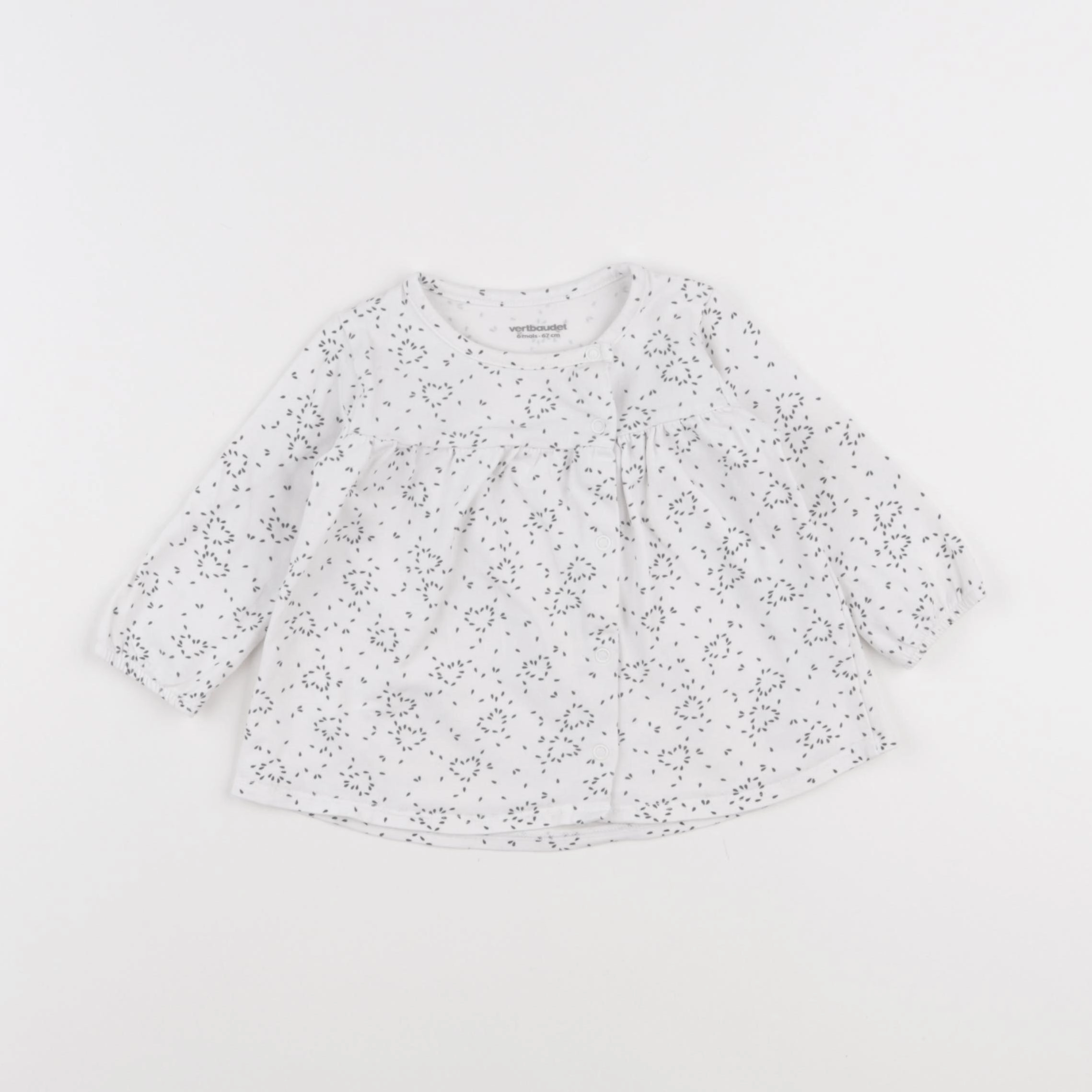 Vertbaudet - tee-shirt blanc - 6 mois