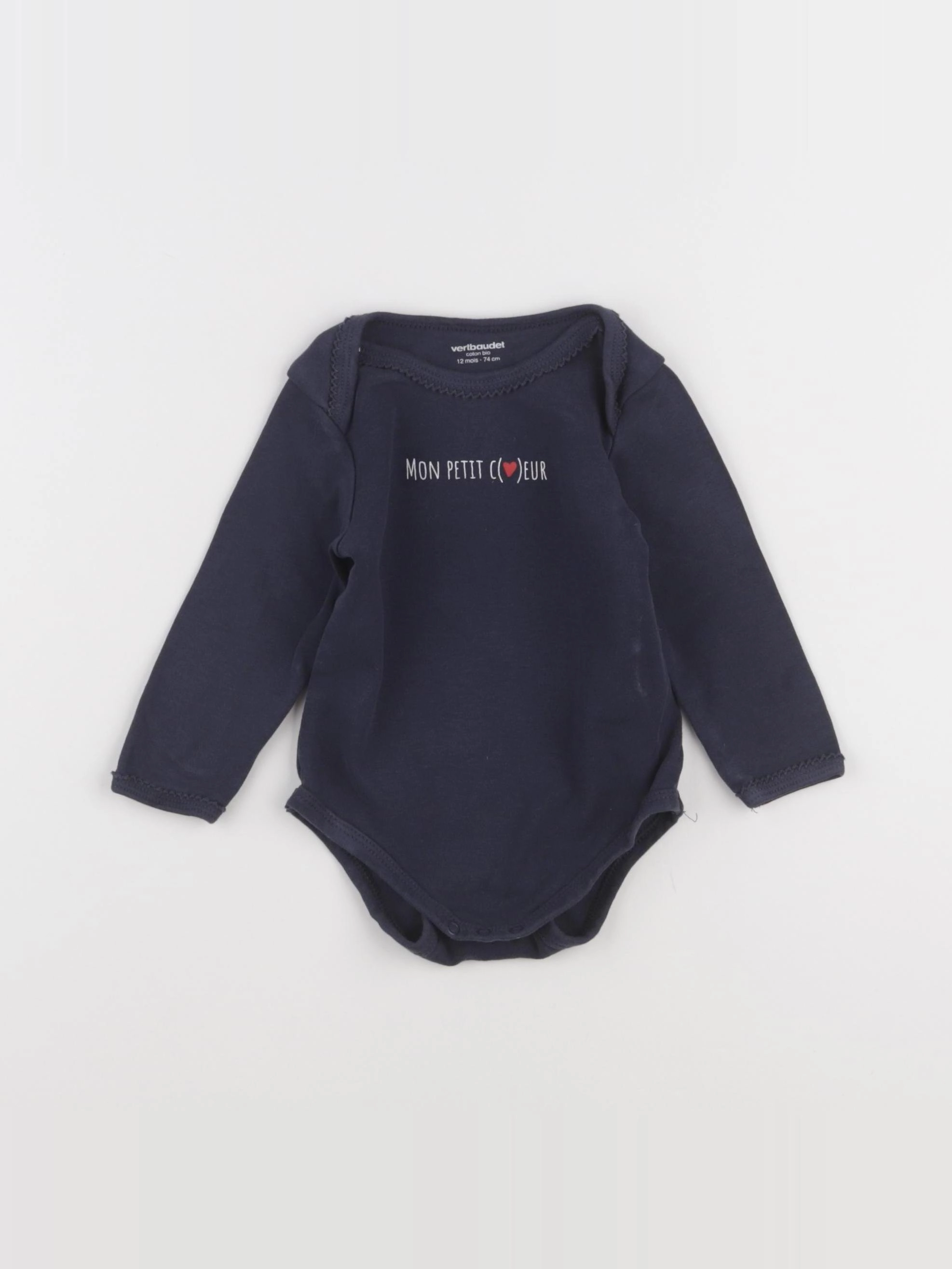 Vertbaudet - body bleu - 12 mois