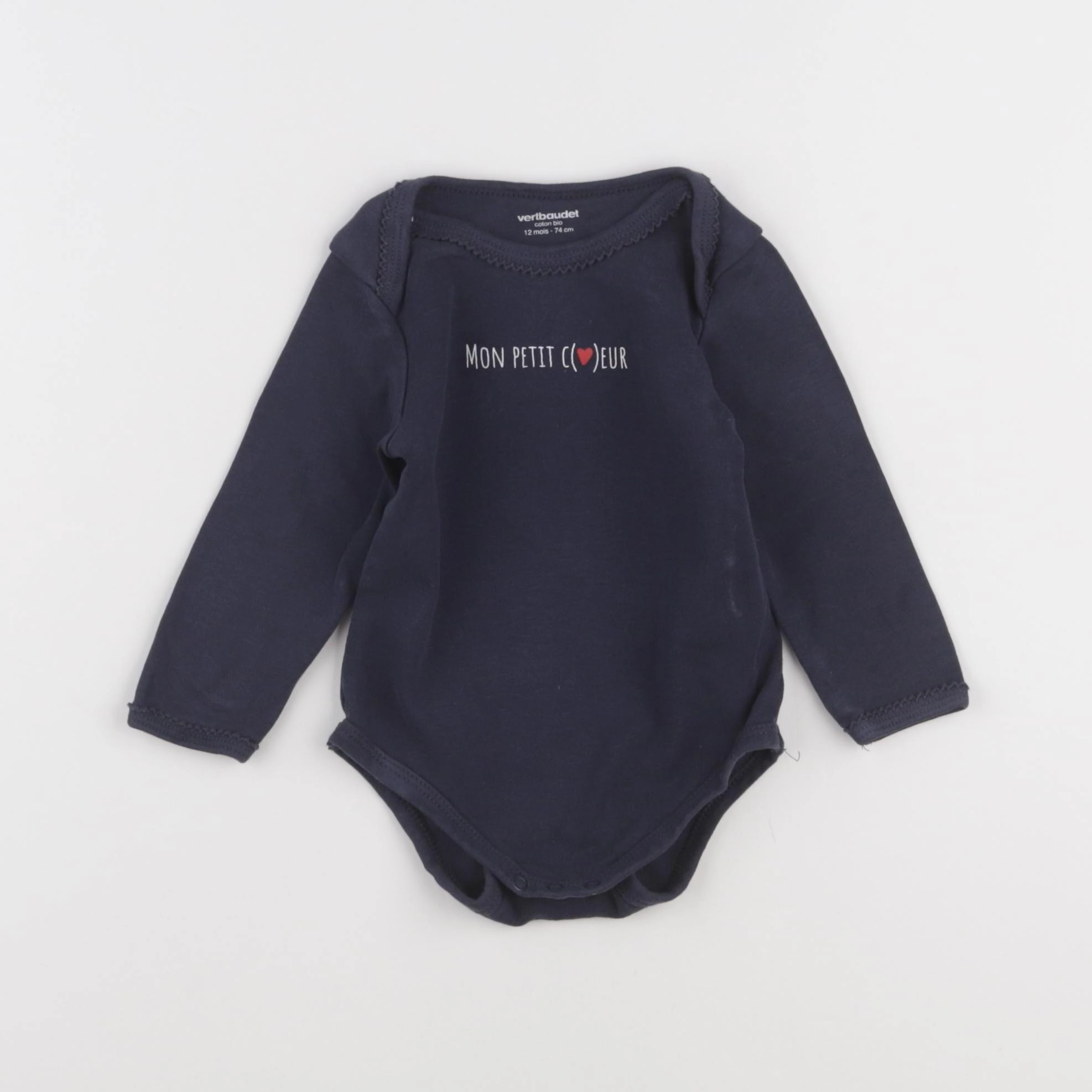 Vertbaudet - body bleu - 12 mois