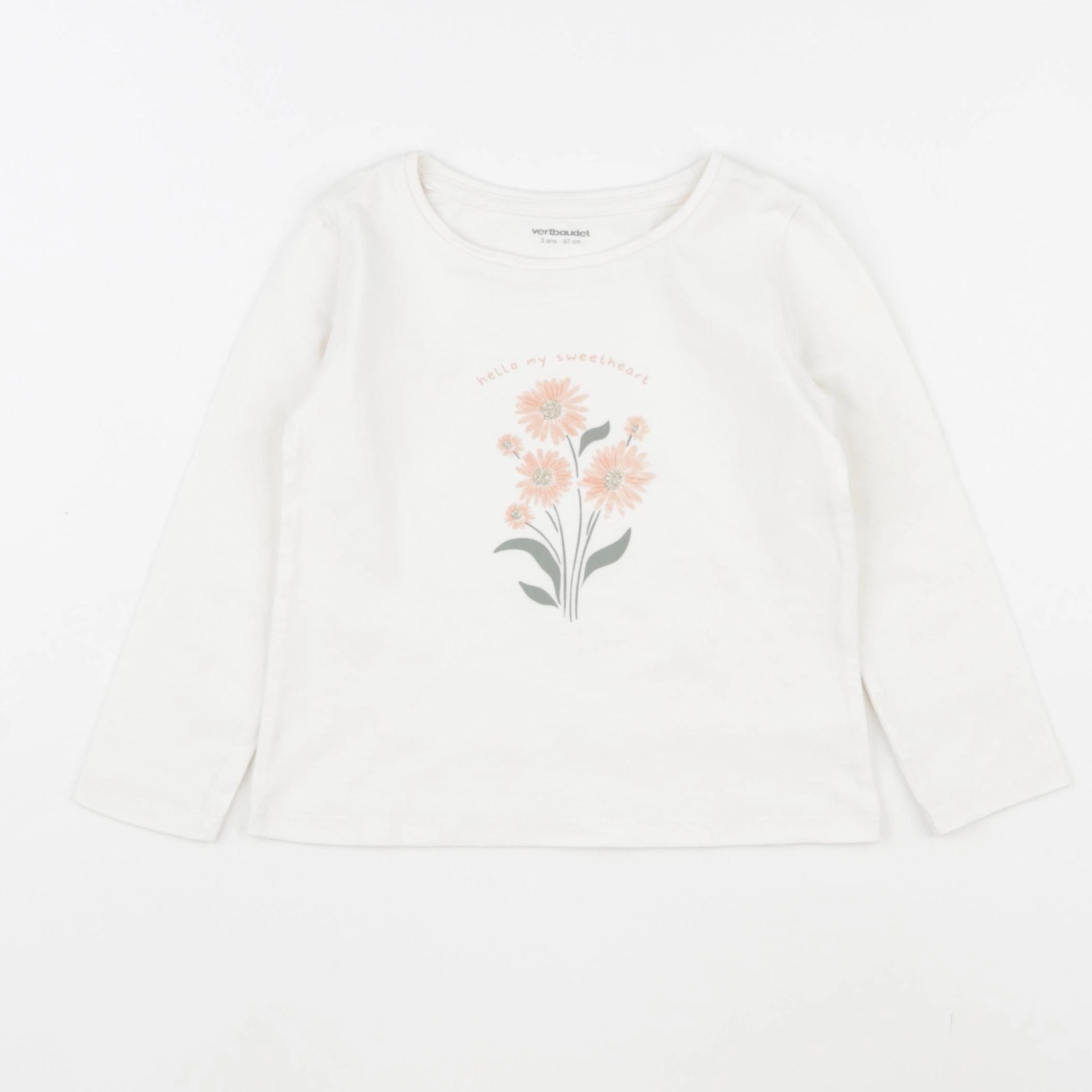 Vertbaudet - tee-shirt blanc - 3 ans