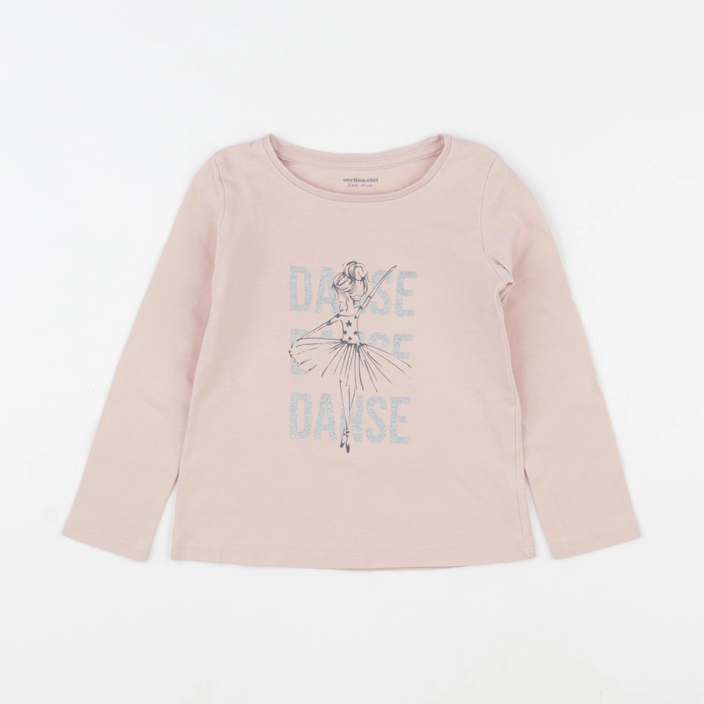 Vertbaudet - tee-shirt rose - 3 ans