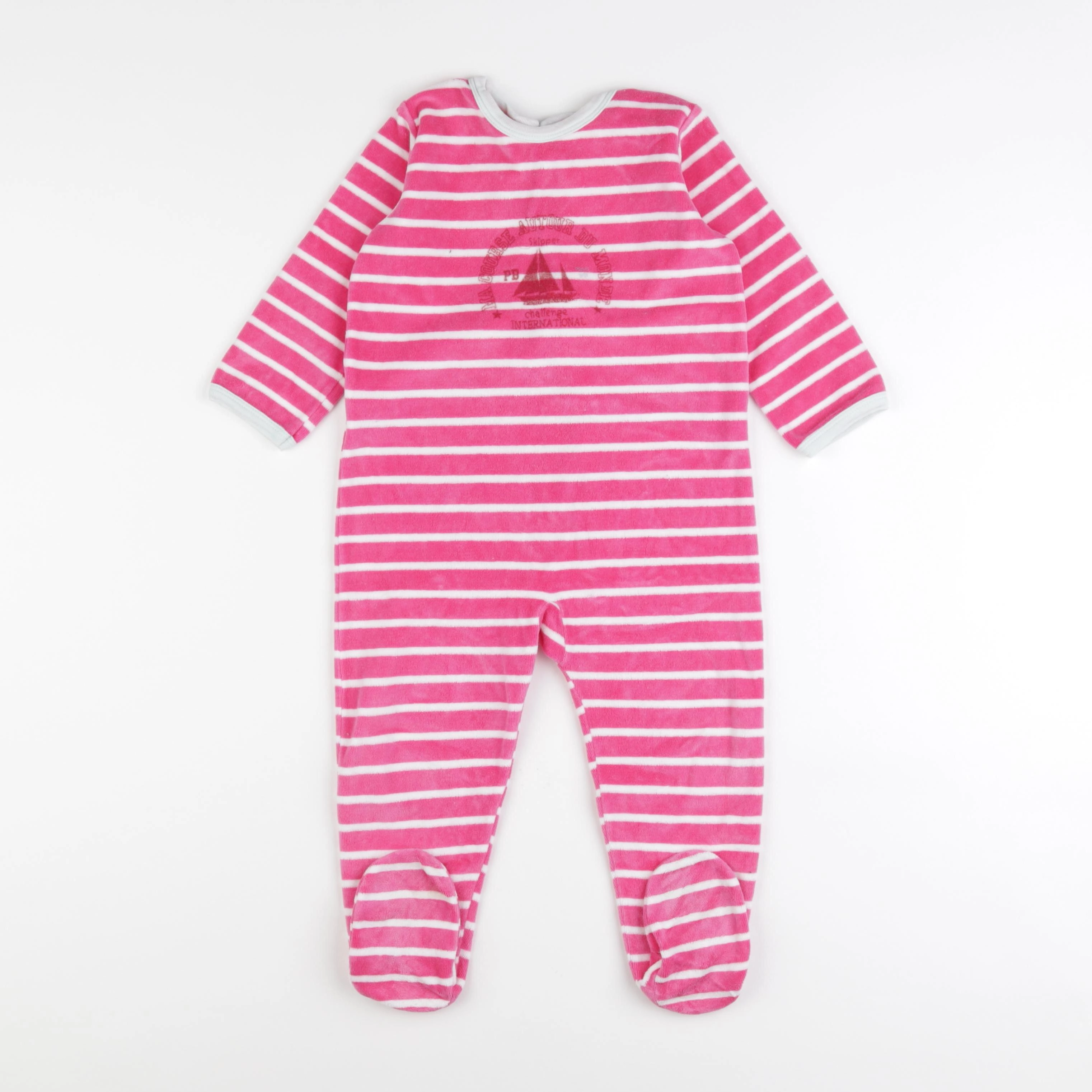 Petit Bateau - pyjama velours rose - 24 mois