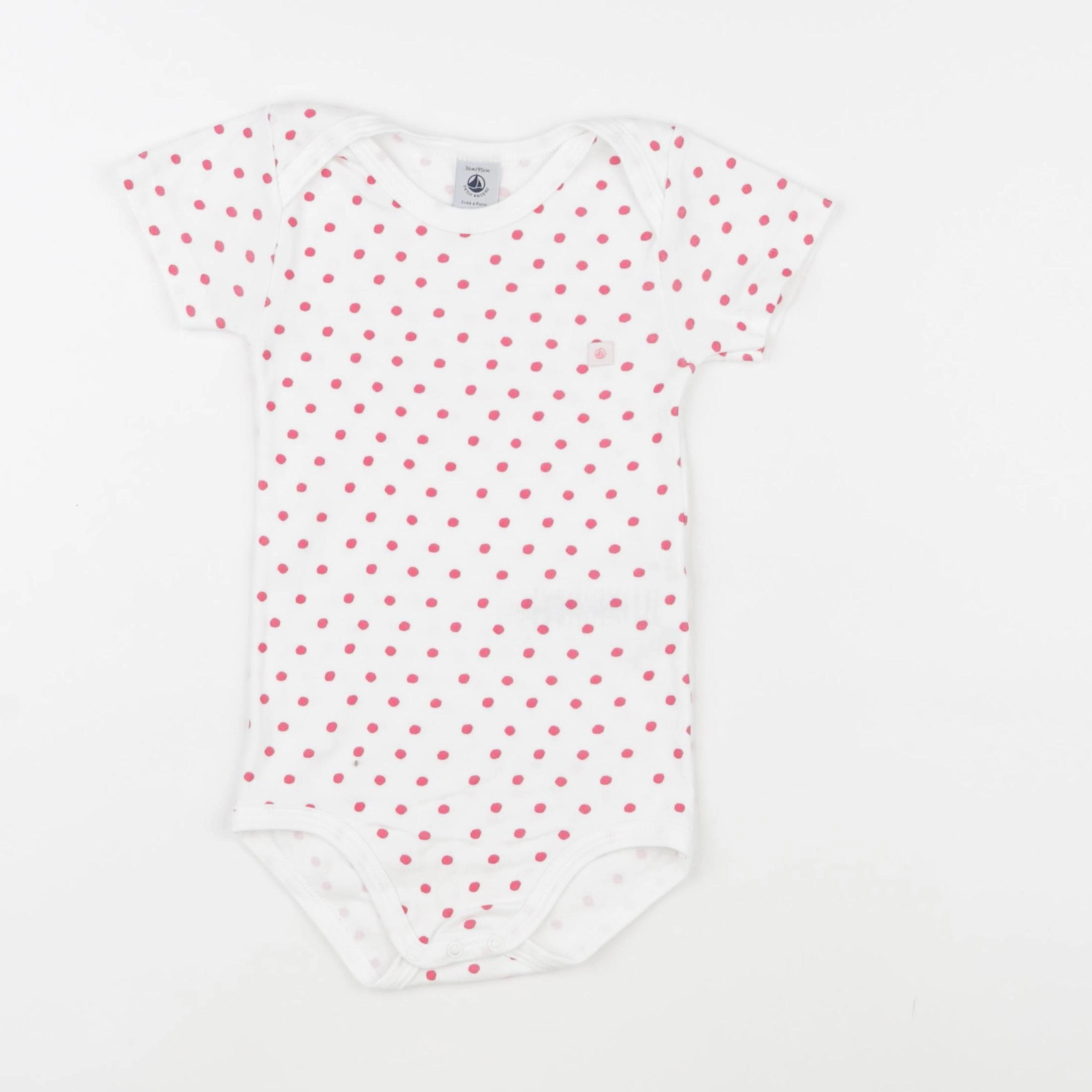 Petit Bateau - body blanc - 36 mois