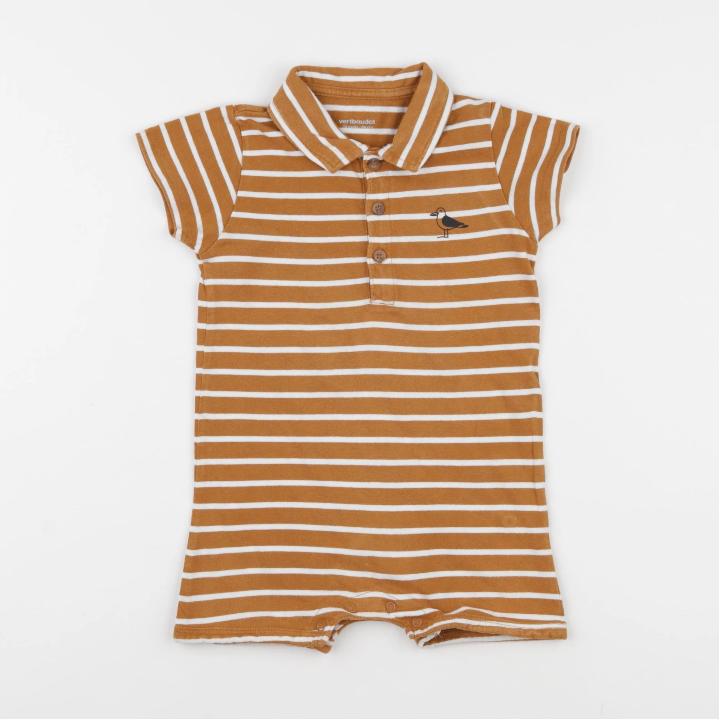 Vertbaudet - pyjama coton marron - 24 mois
