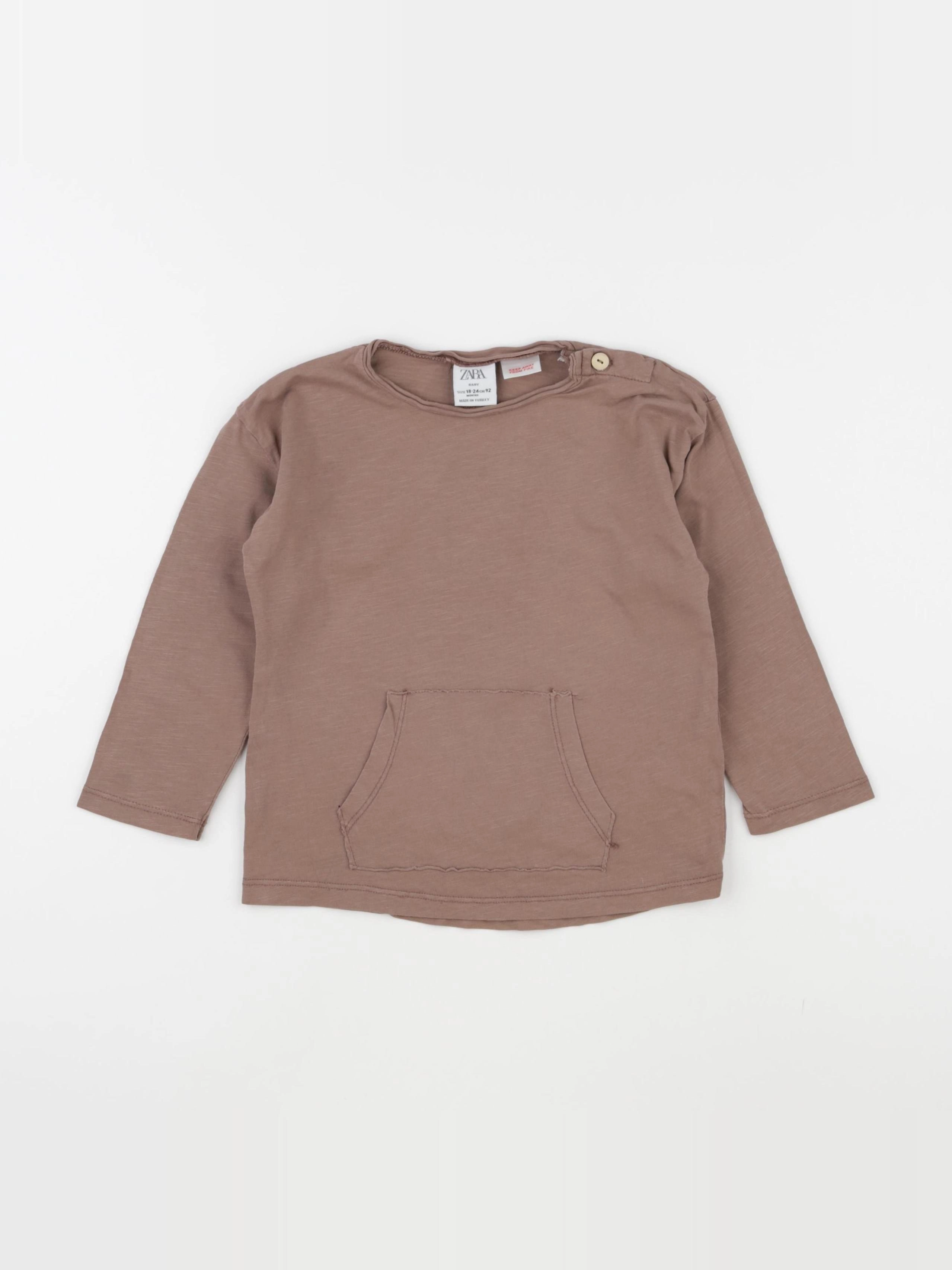 Zara - tee-shirt marron - 18/24 mois
