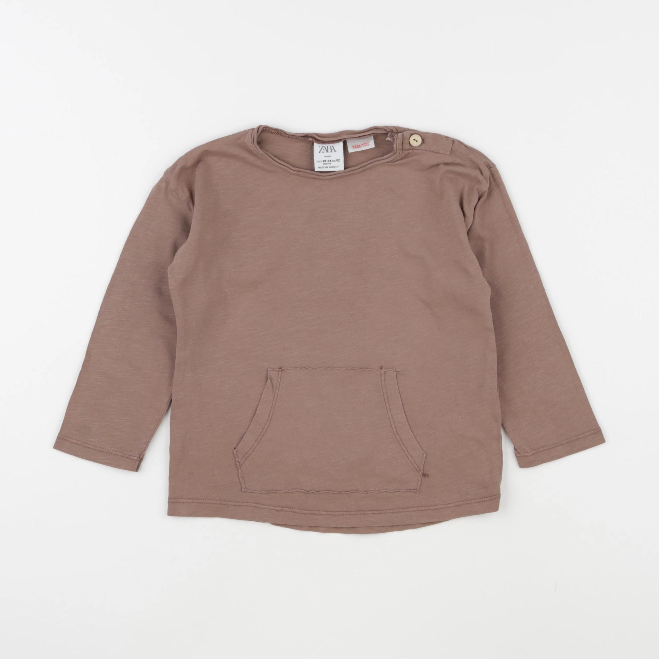 Zara - tee-shirt marron - 18/24 mois