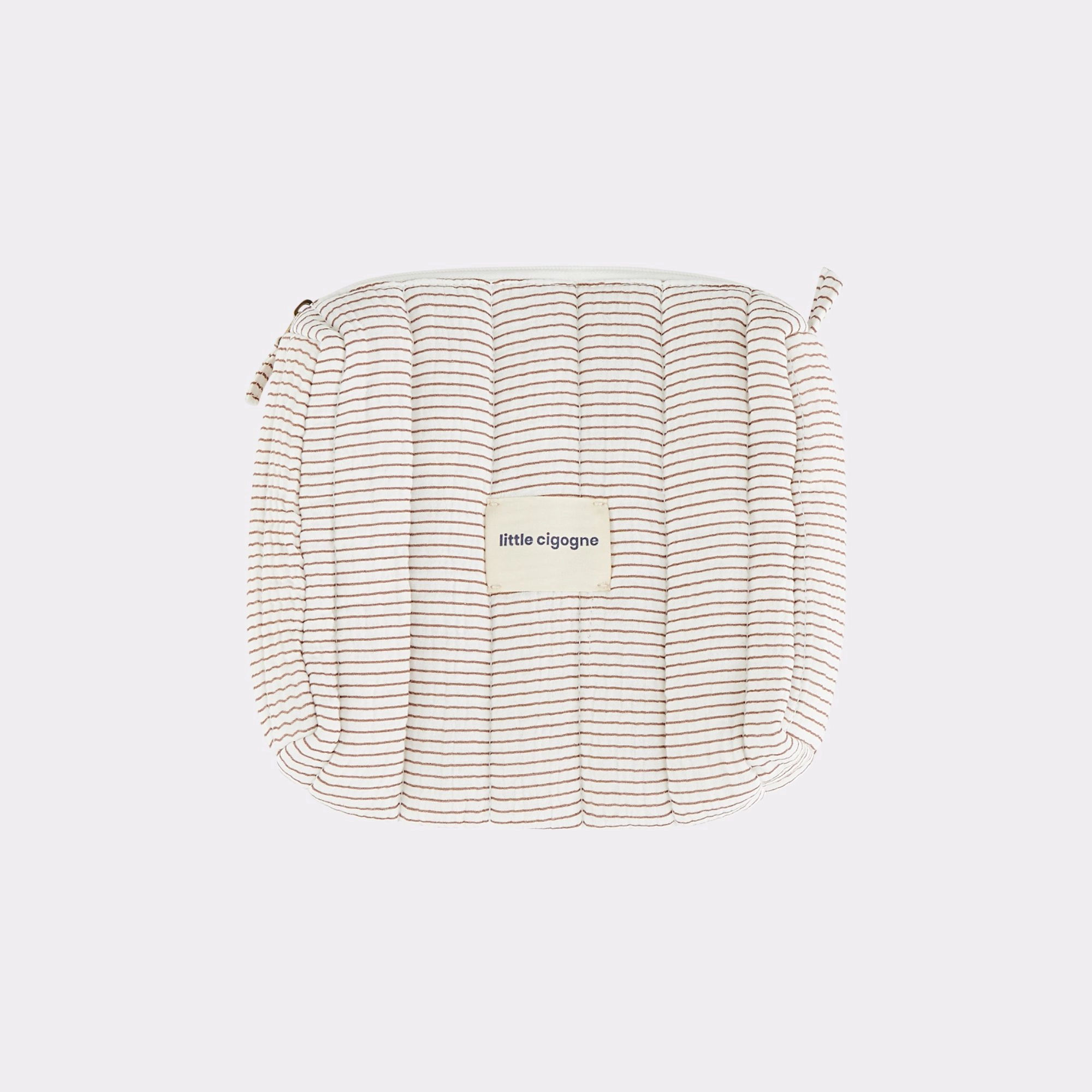 Little Cigogne - Trousse à rayures en gaze de coton