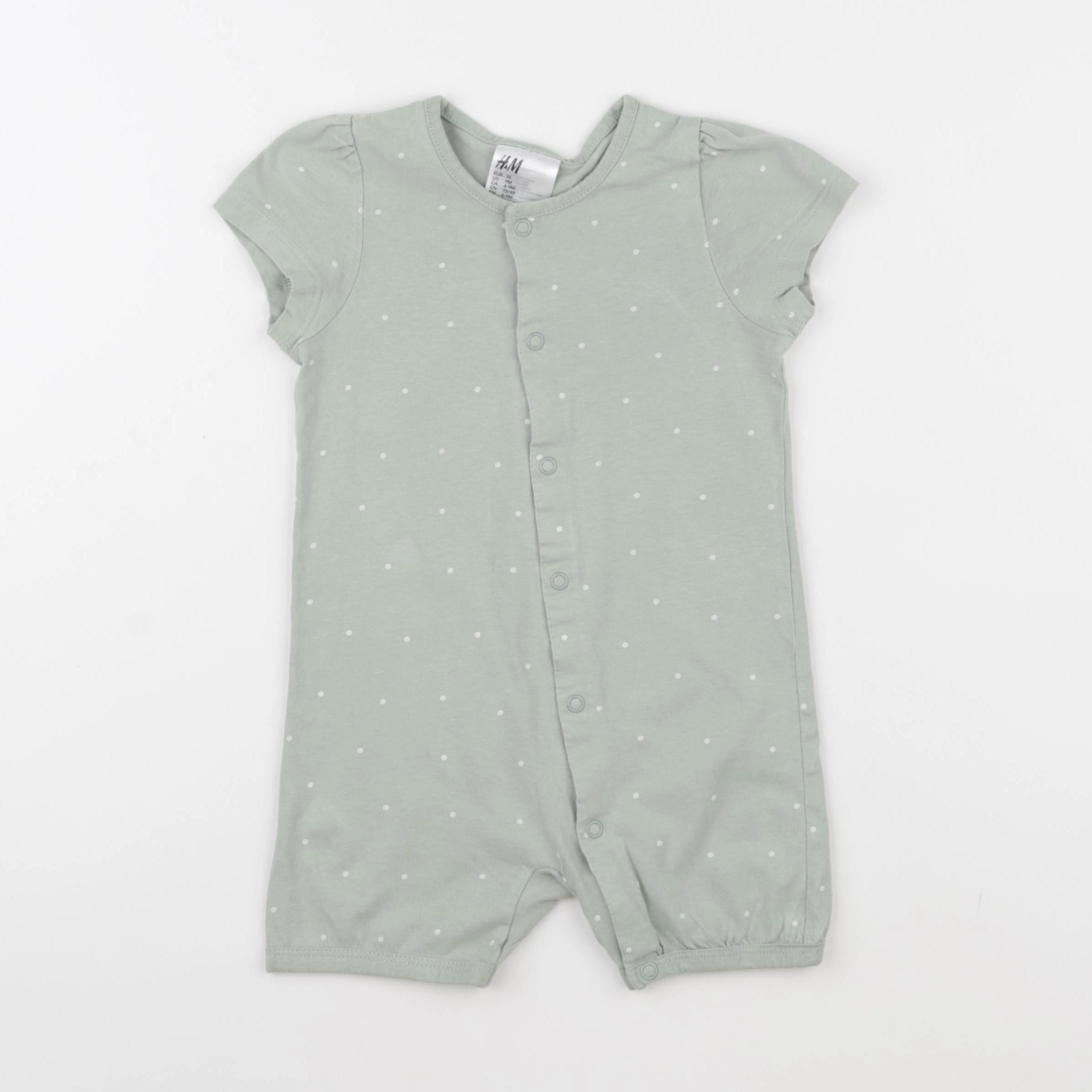 H&M - pyjama coton vert - 6/9 mois