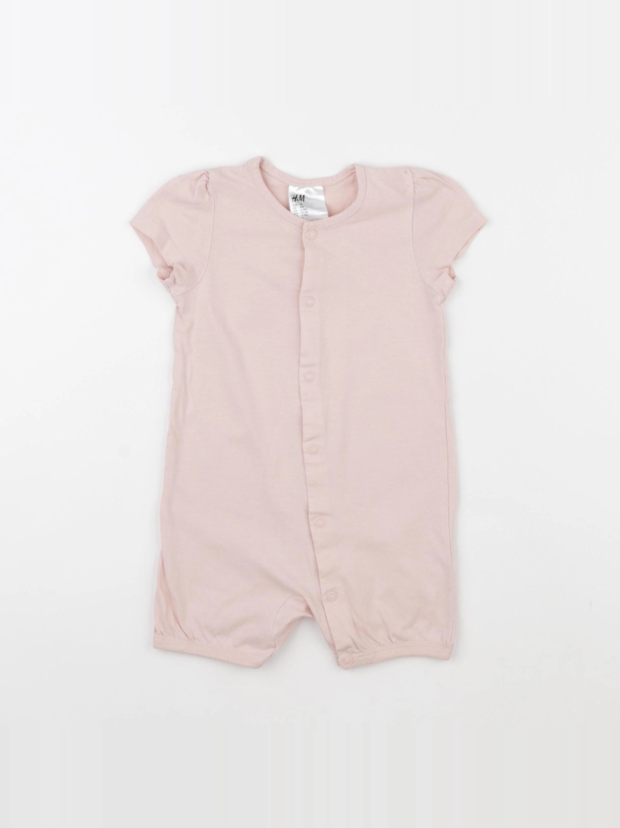 H&M - pyjama coton rose - 6/9 mois