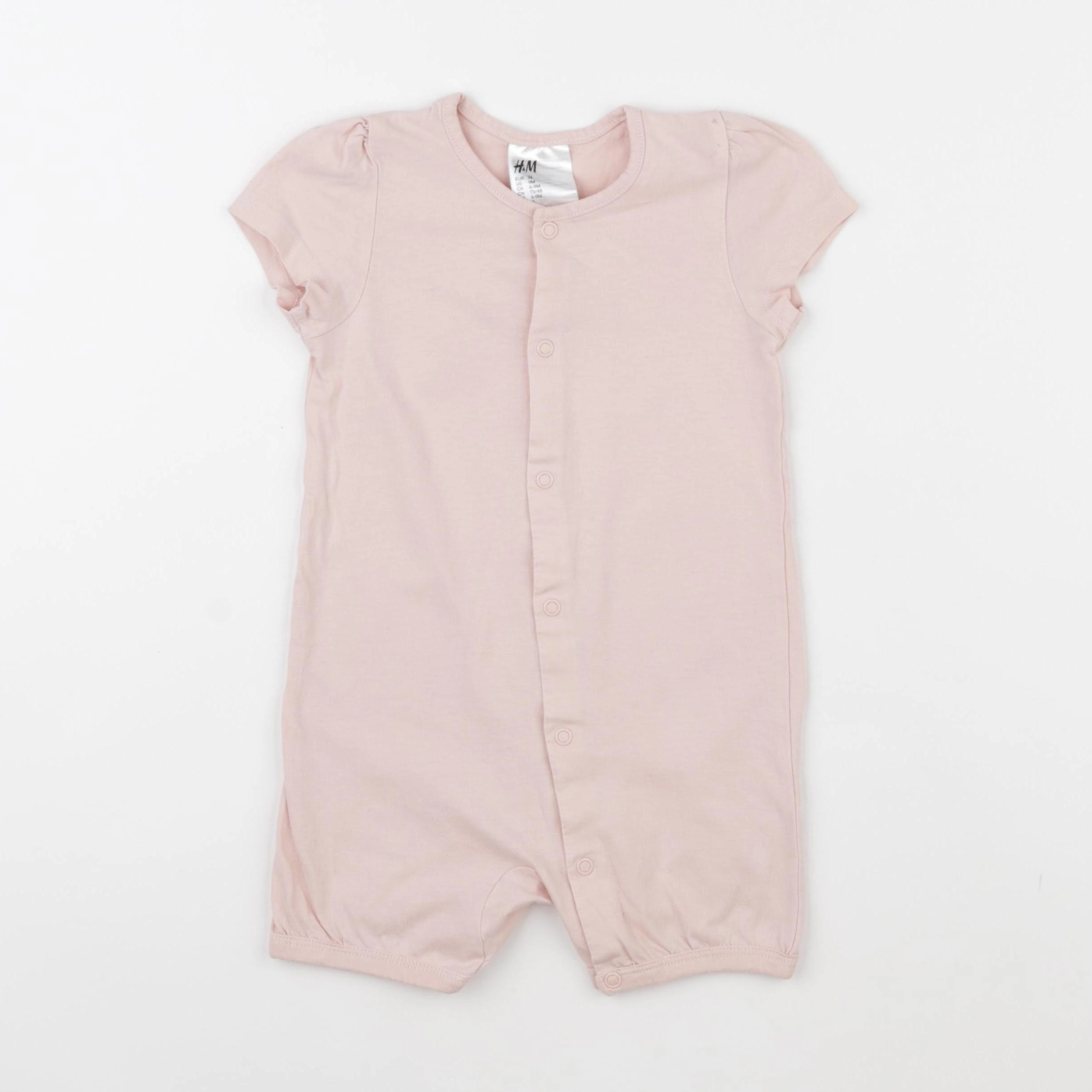 H&M - pyjama coton rose - 6/9 mois