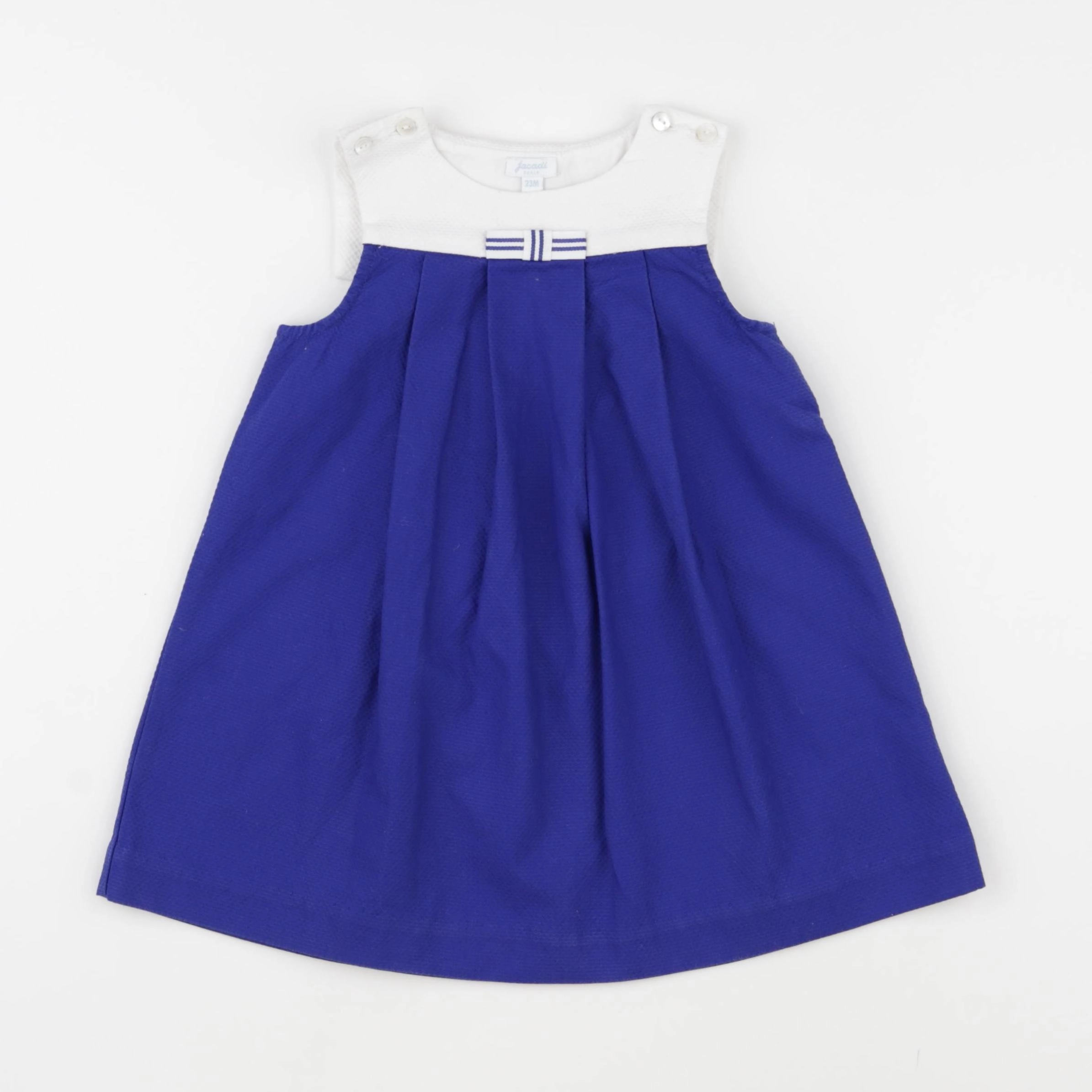 Jacadi - robe blanc, bleu - 24 mois