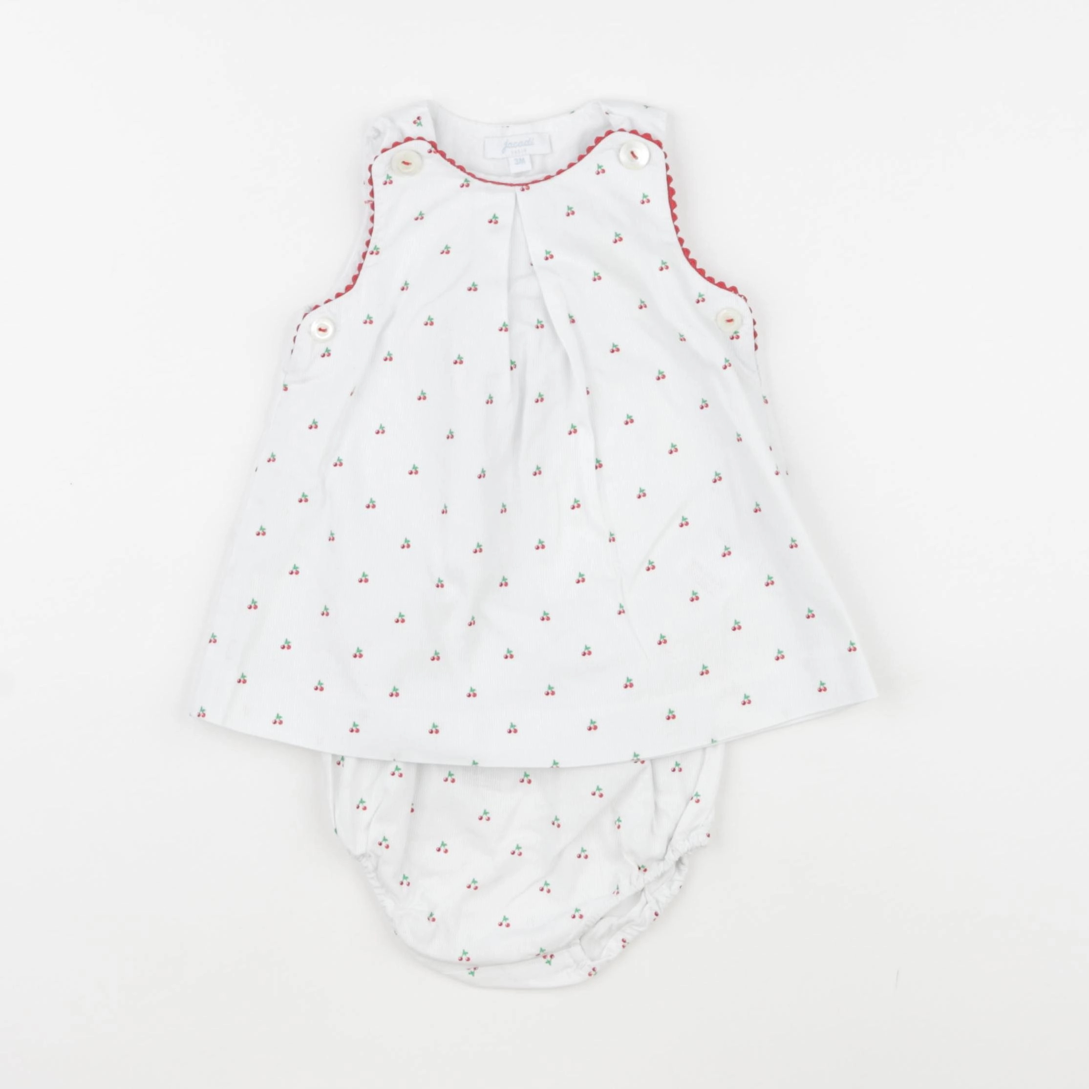 Jacadi - robe blanc, rouge - 3 mois