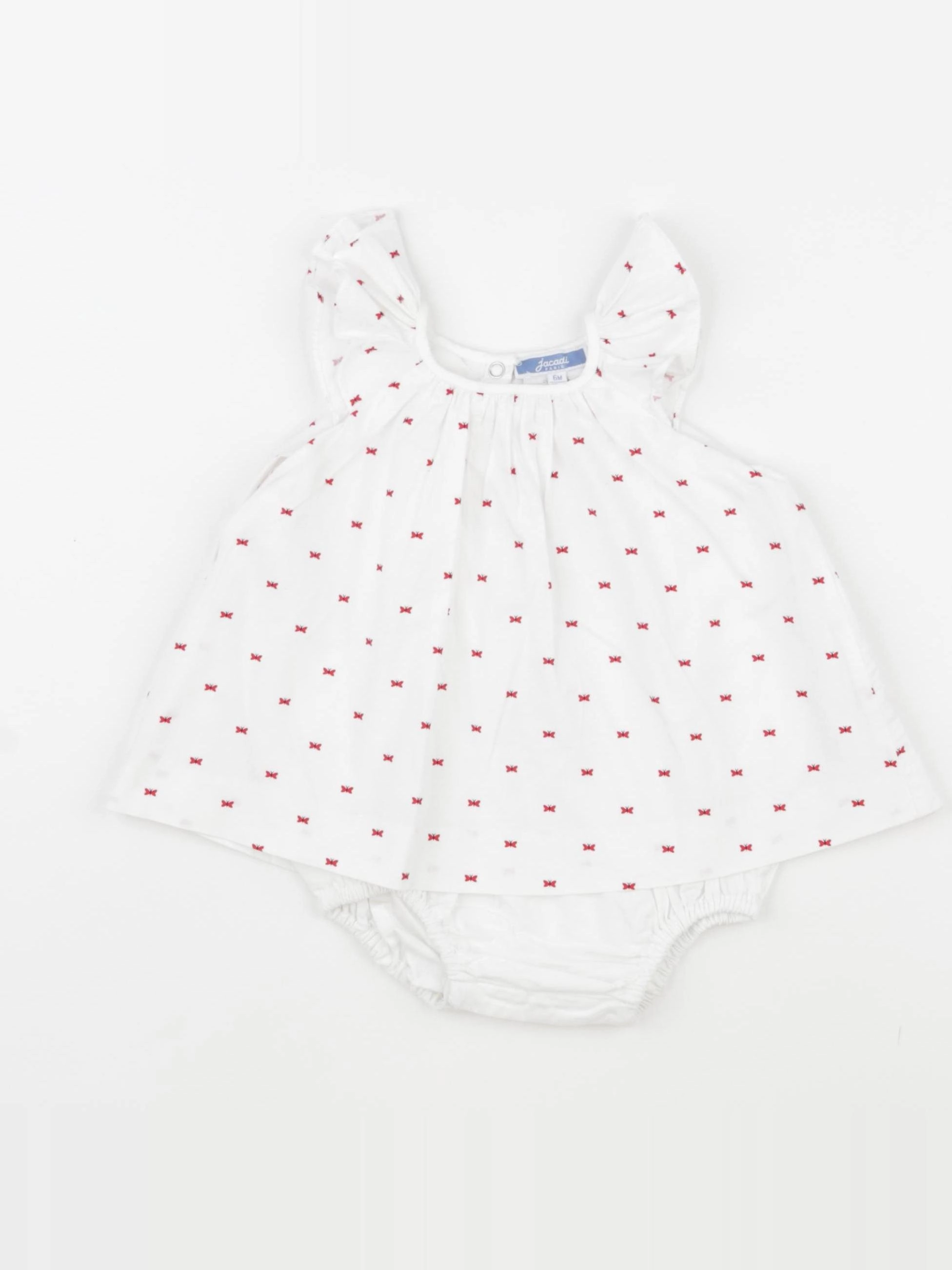 Jacadi - body robe blanc, rouge - 6 mois