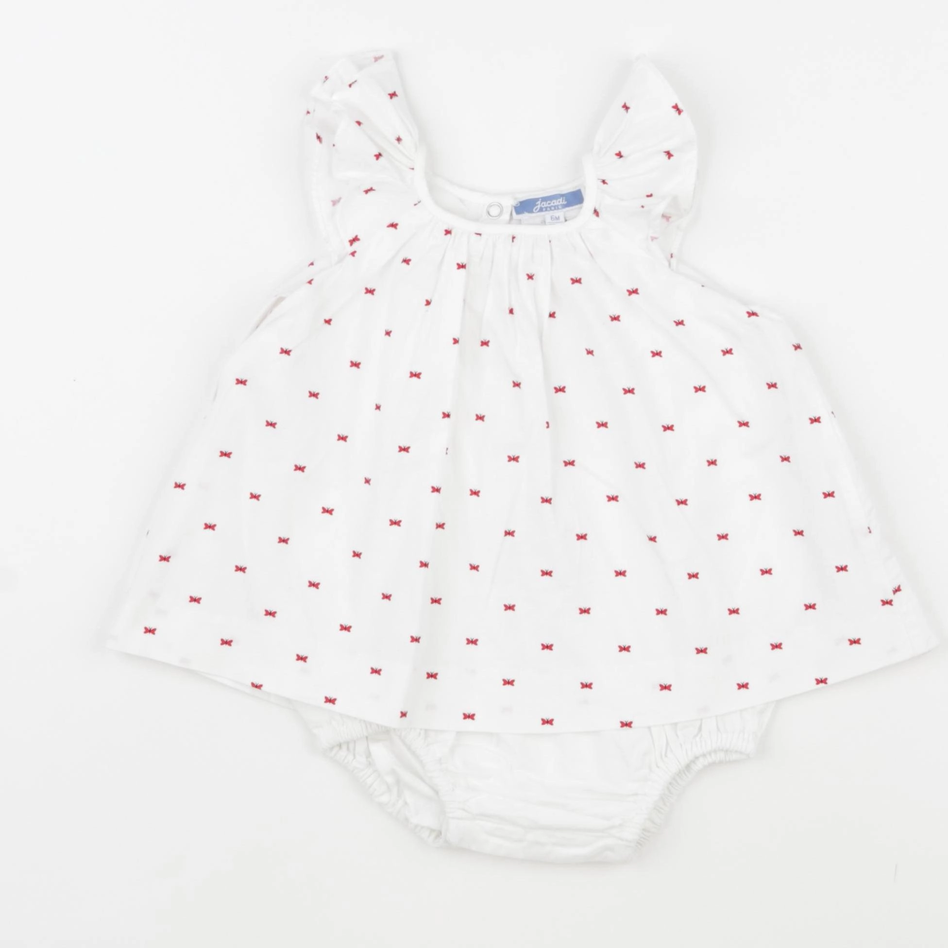 Jacadi - body robe blanc, rouge - 6 mois