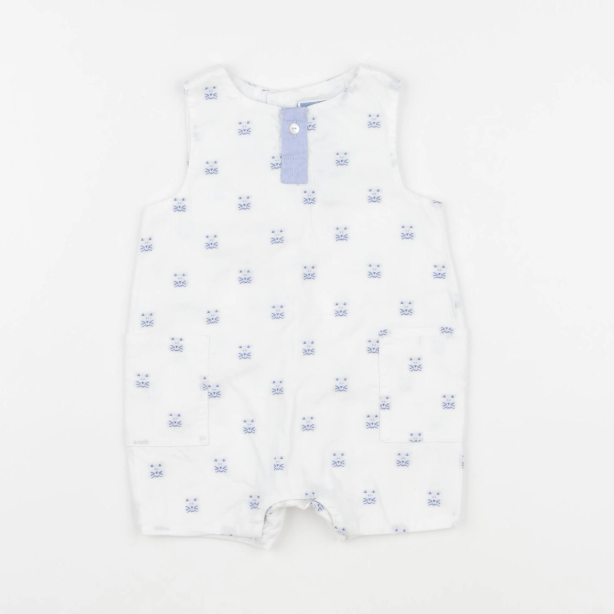 Jacadi - combinaison blanc, bleu - 3 mois