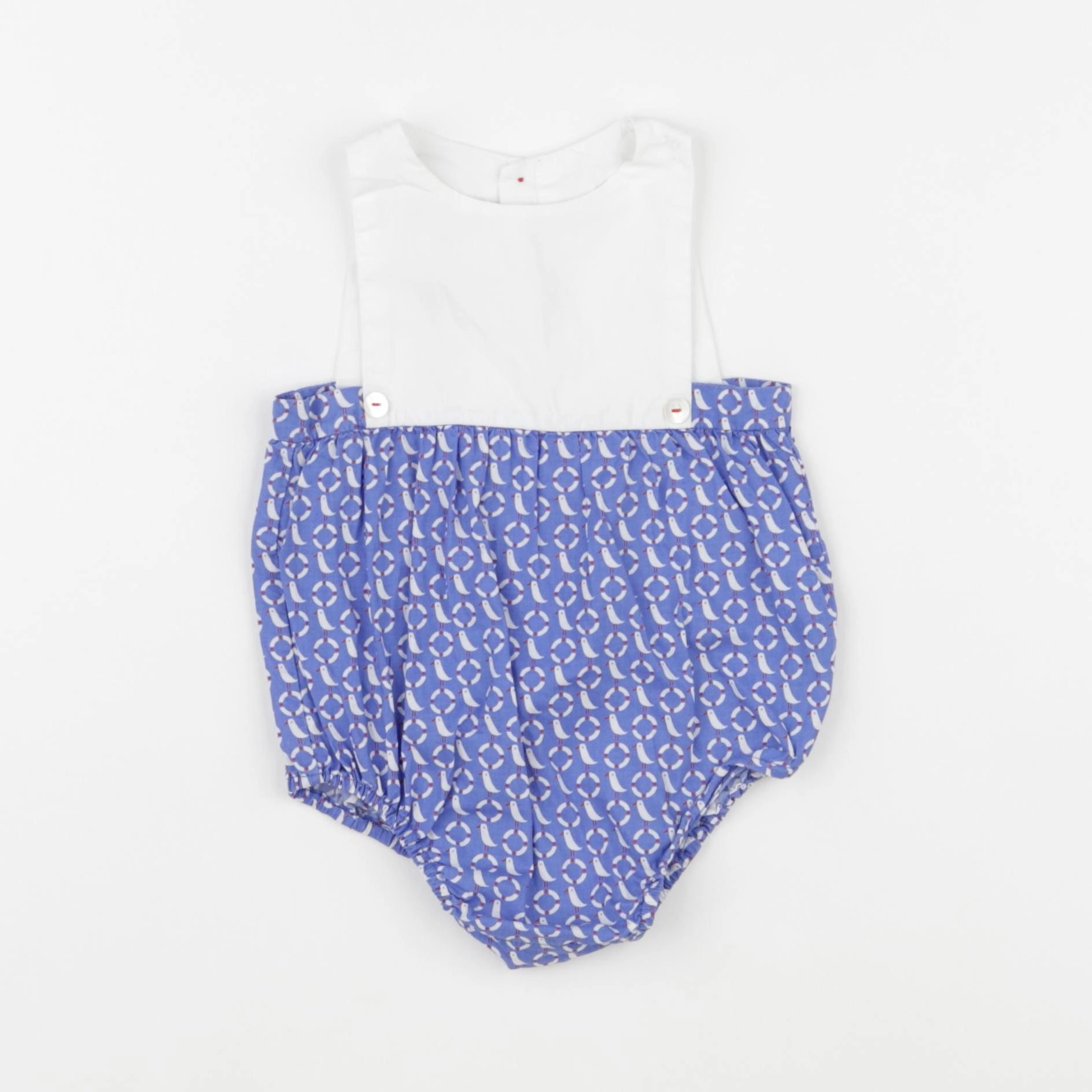 Jacadi - combinaison blanc, bleu - 3 mois
