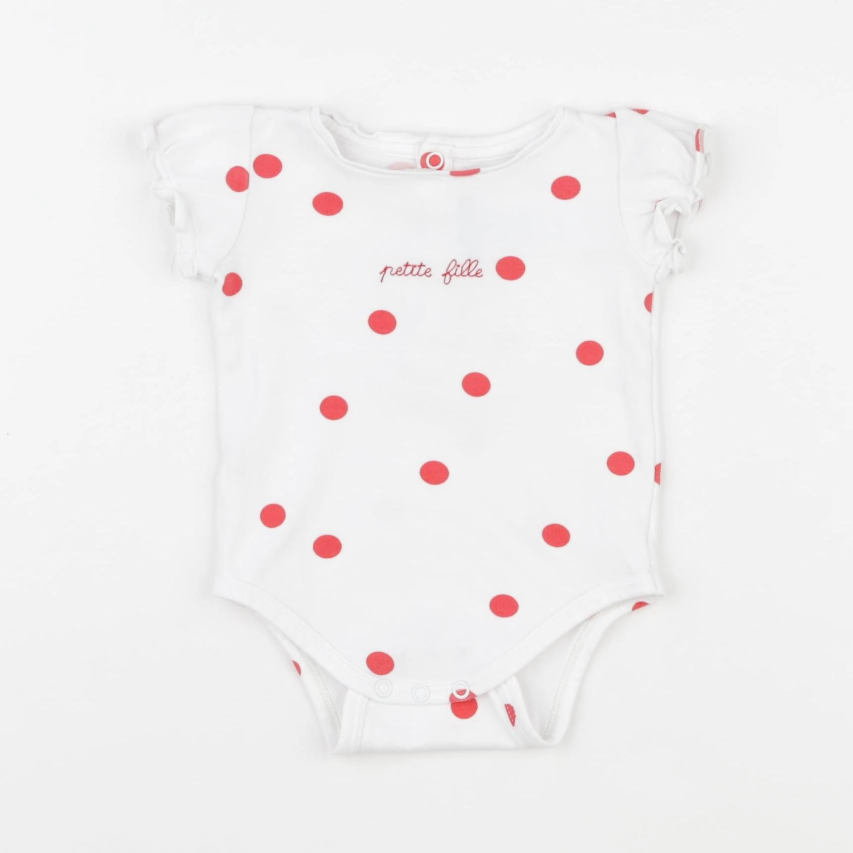Jacadi - body blanc, rouge - 6 mois