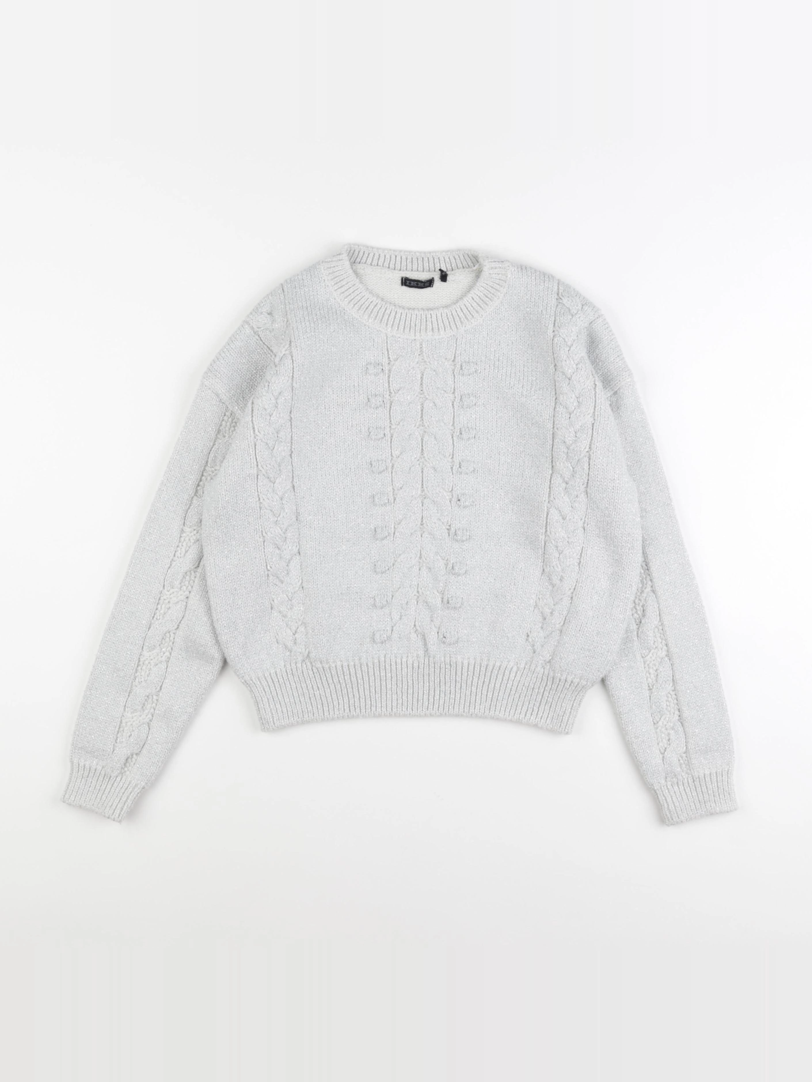 IKKS - pull argent, gris - 10 ans