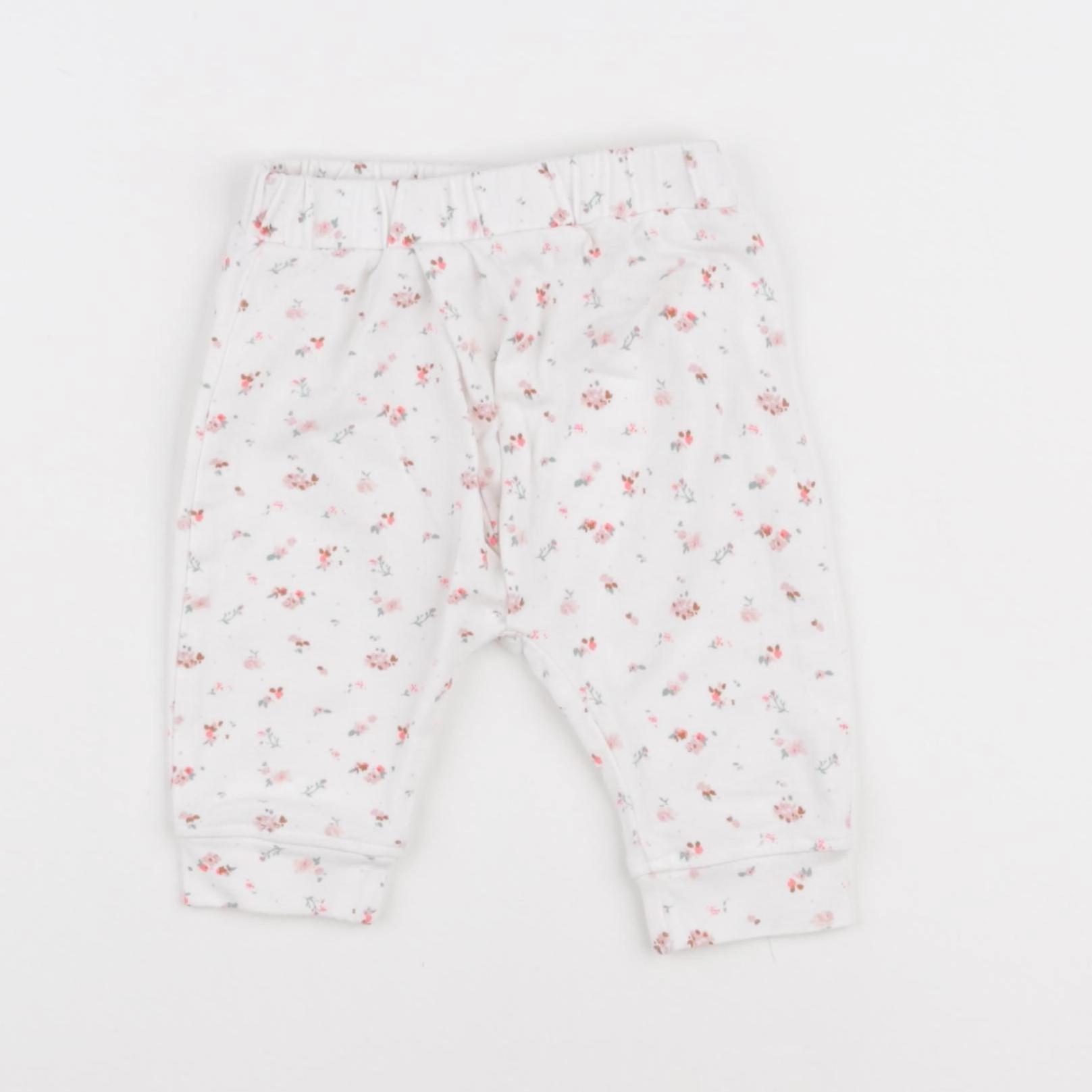 Vertbaudet - legging blanc, rose - 6 mois