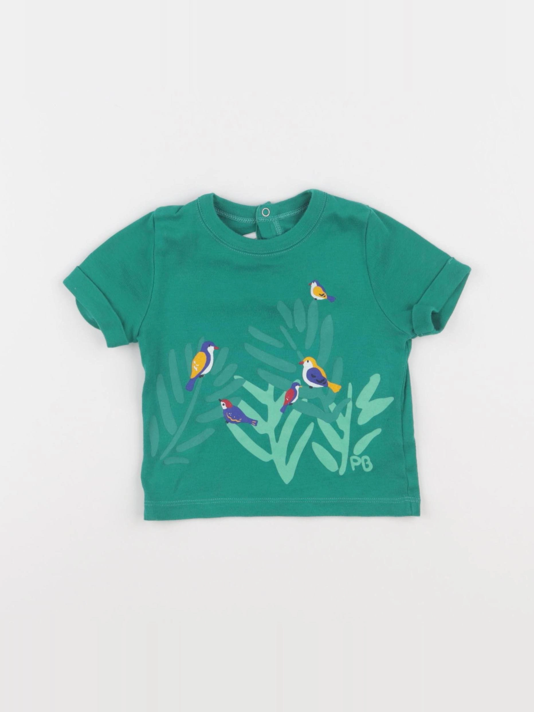 Petit Bateau - tee-shirt vert - 12 mois