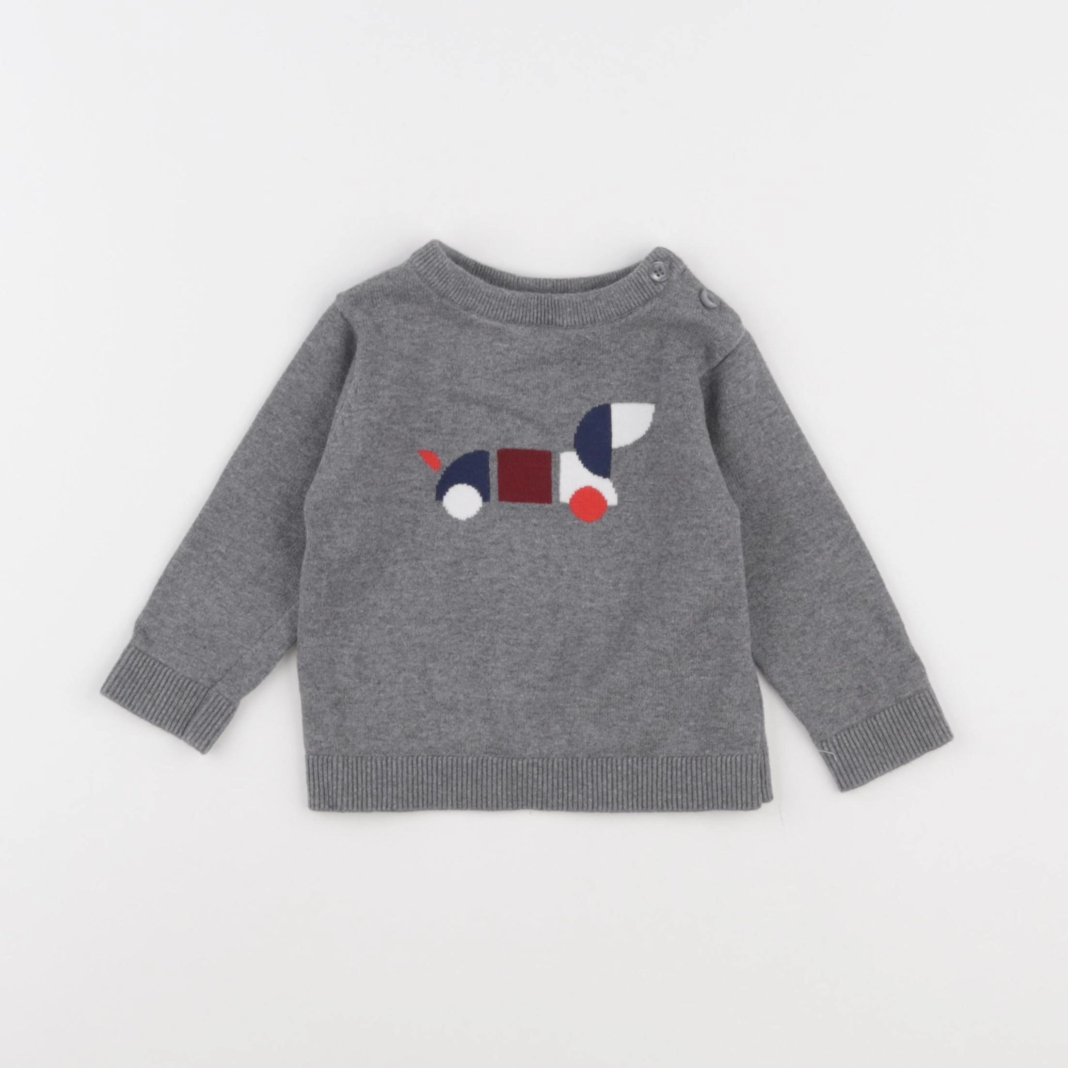 Jacadi - pull gris - 12 mois