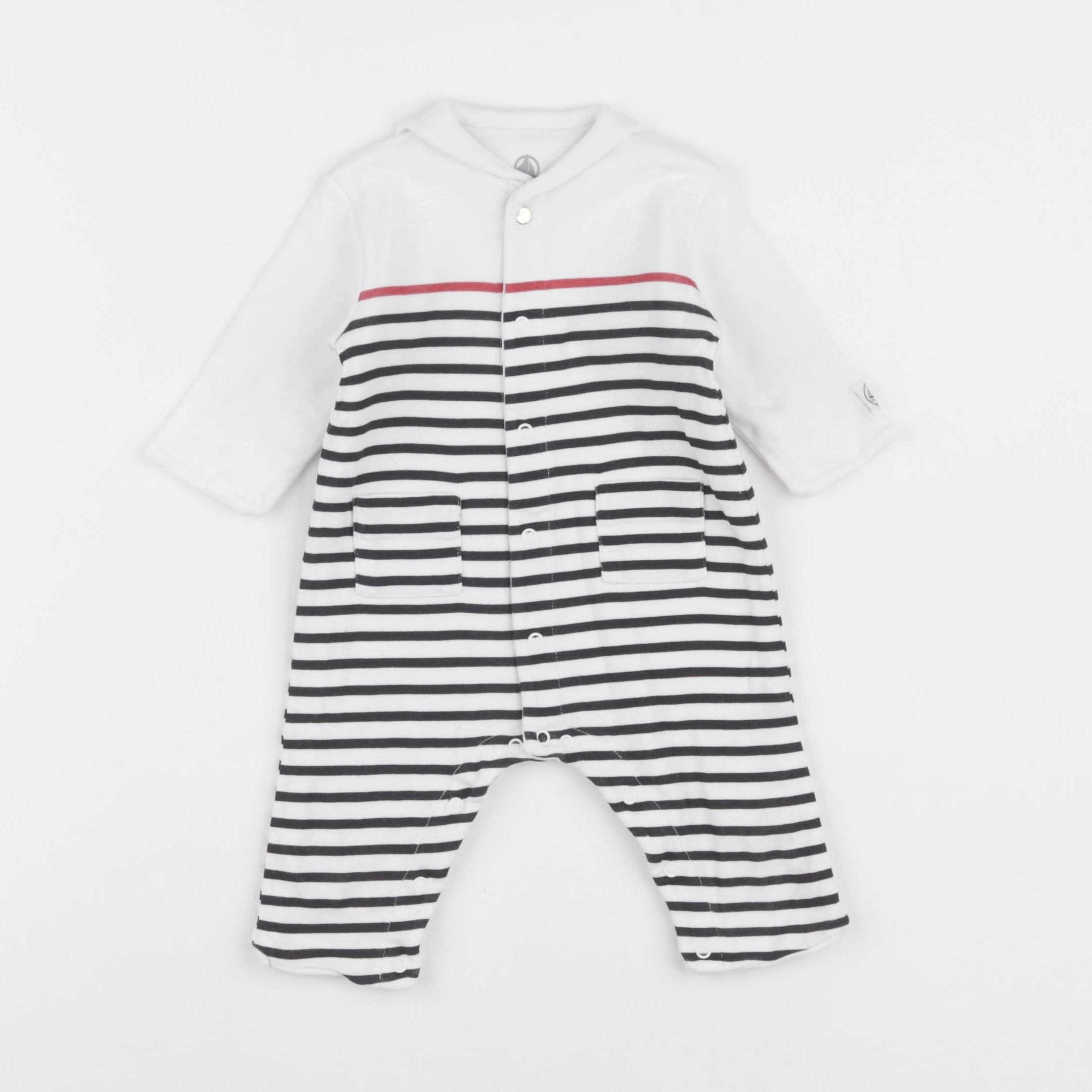 Petit Bateau - combinaison blanc, bleu - 3 mois