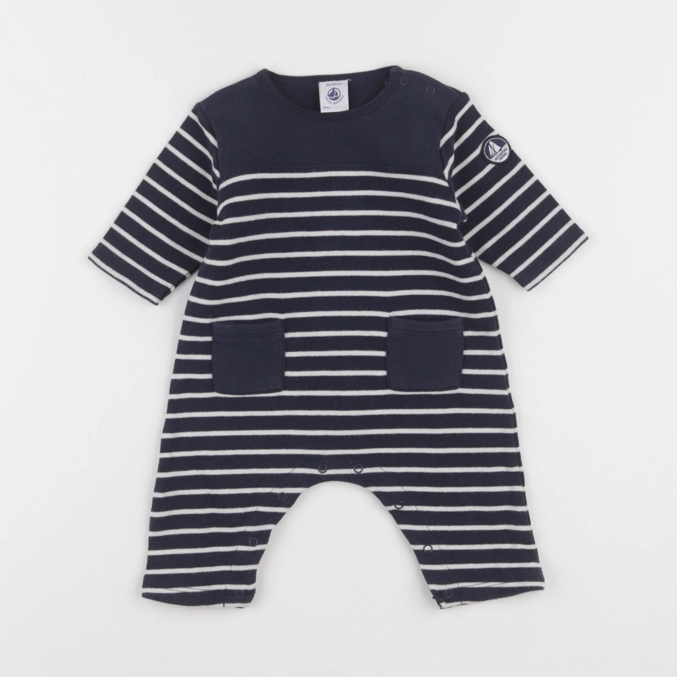 Petit Bateau - combinaison bleu - 3 mois