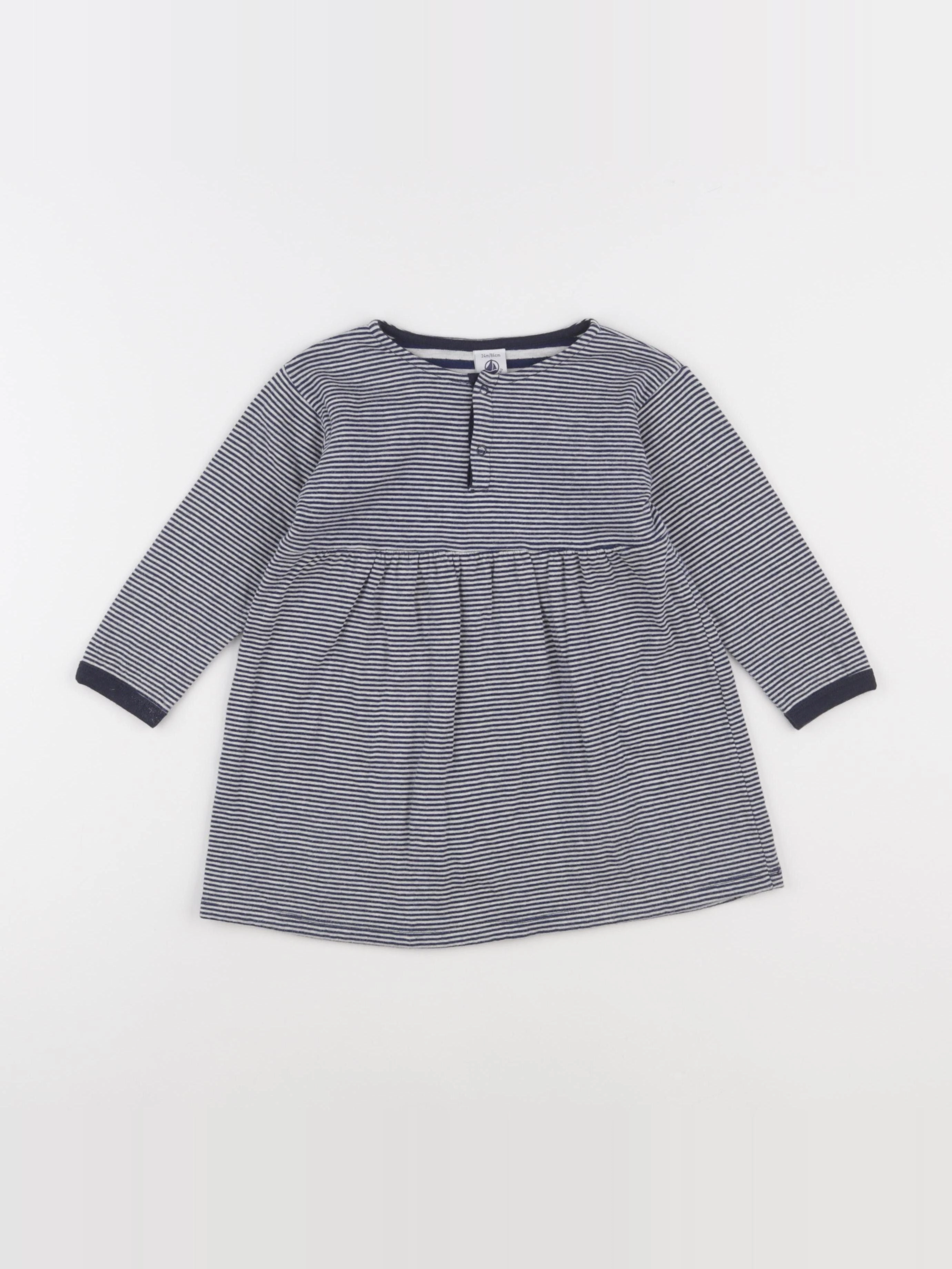 Petit Bateau - robe bleu - 24 mois