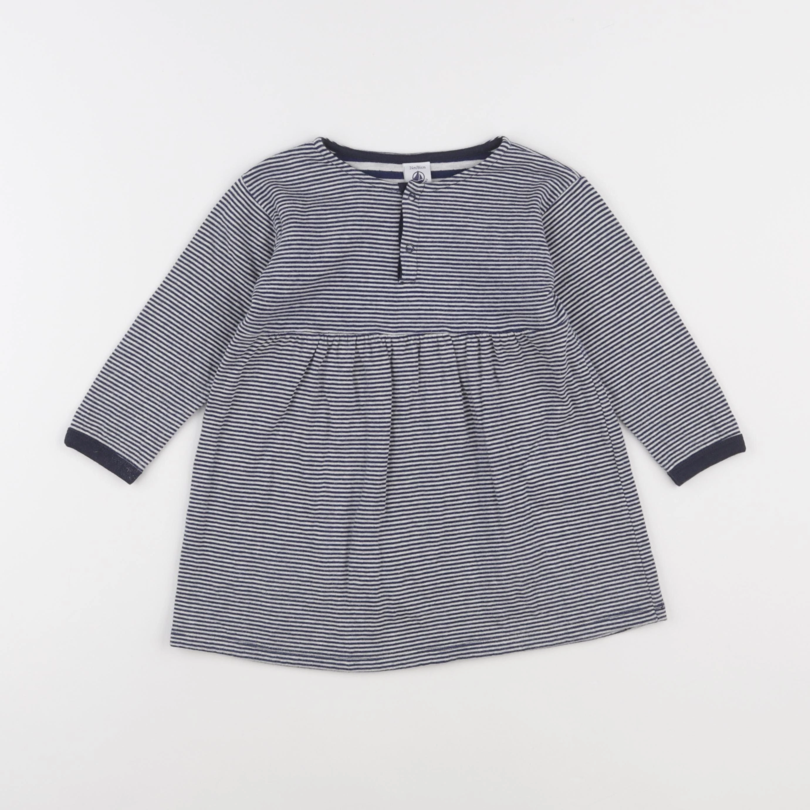 Petit Bateau - robe bleu - 24 mois