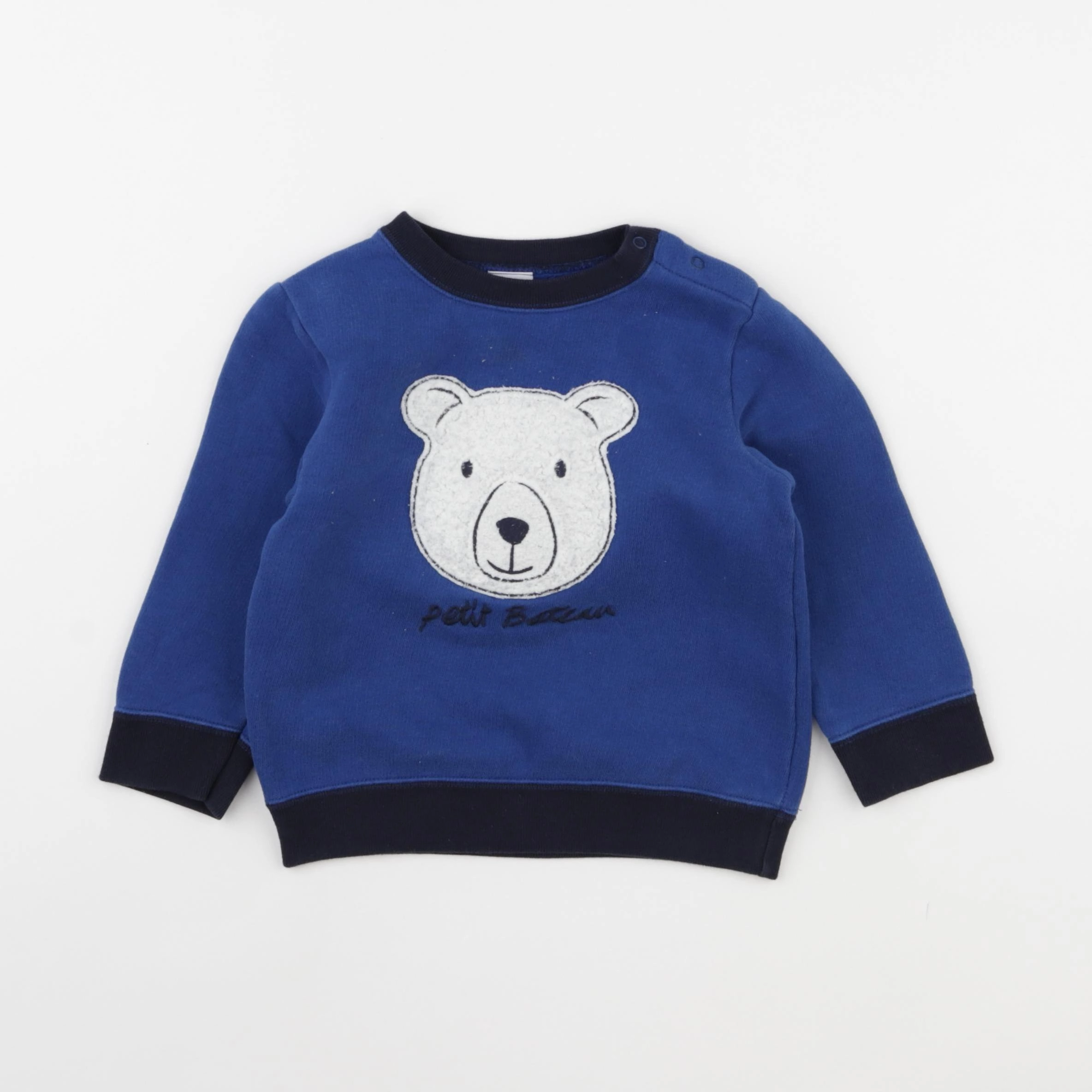 Petit Bateau - sweat bleu - 24 mois