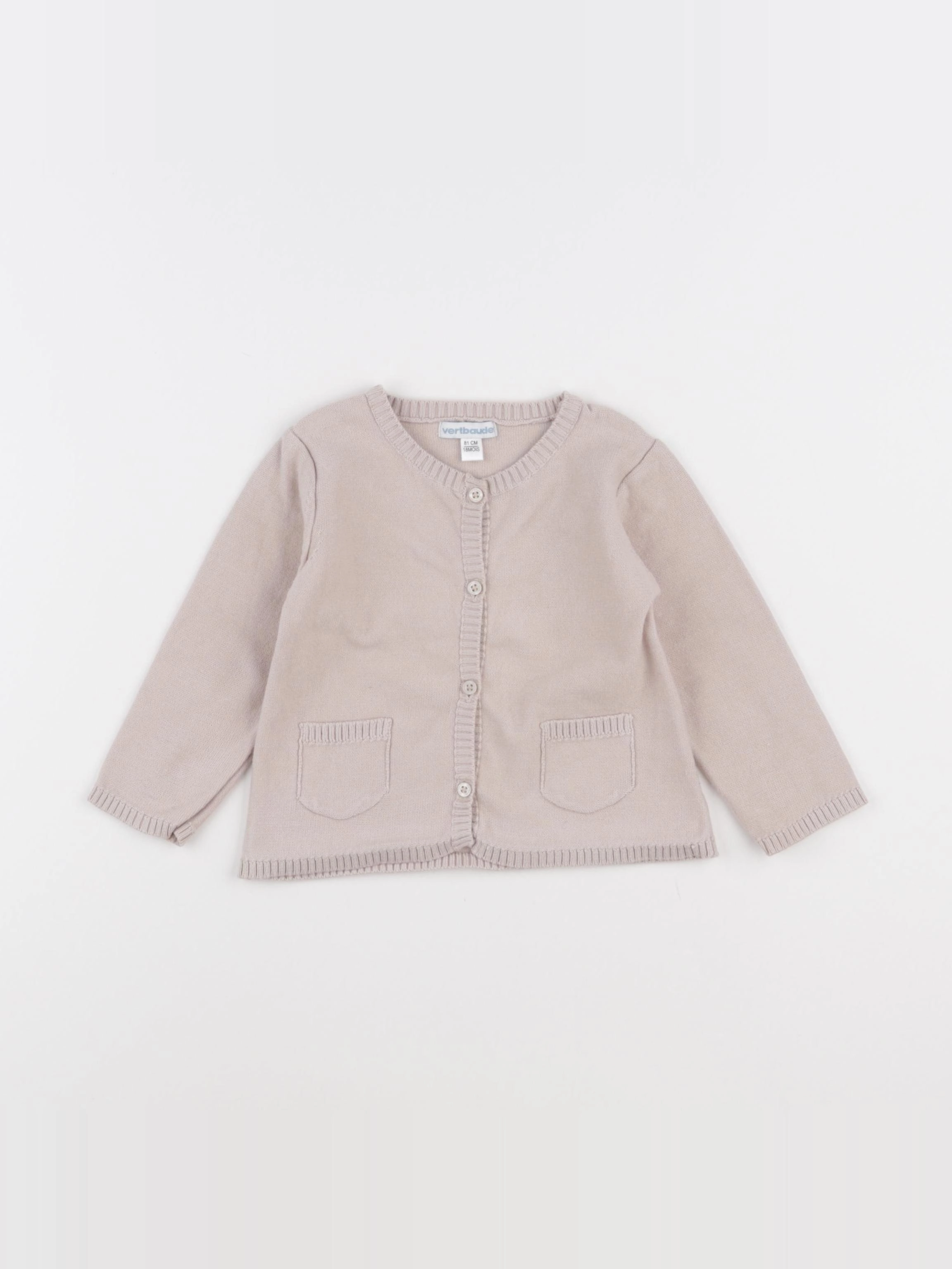 Vertbaudet - gilet beige - 18 mois