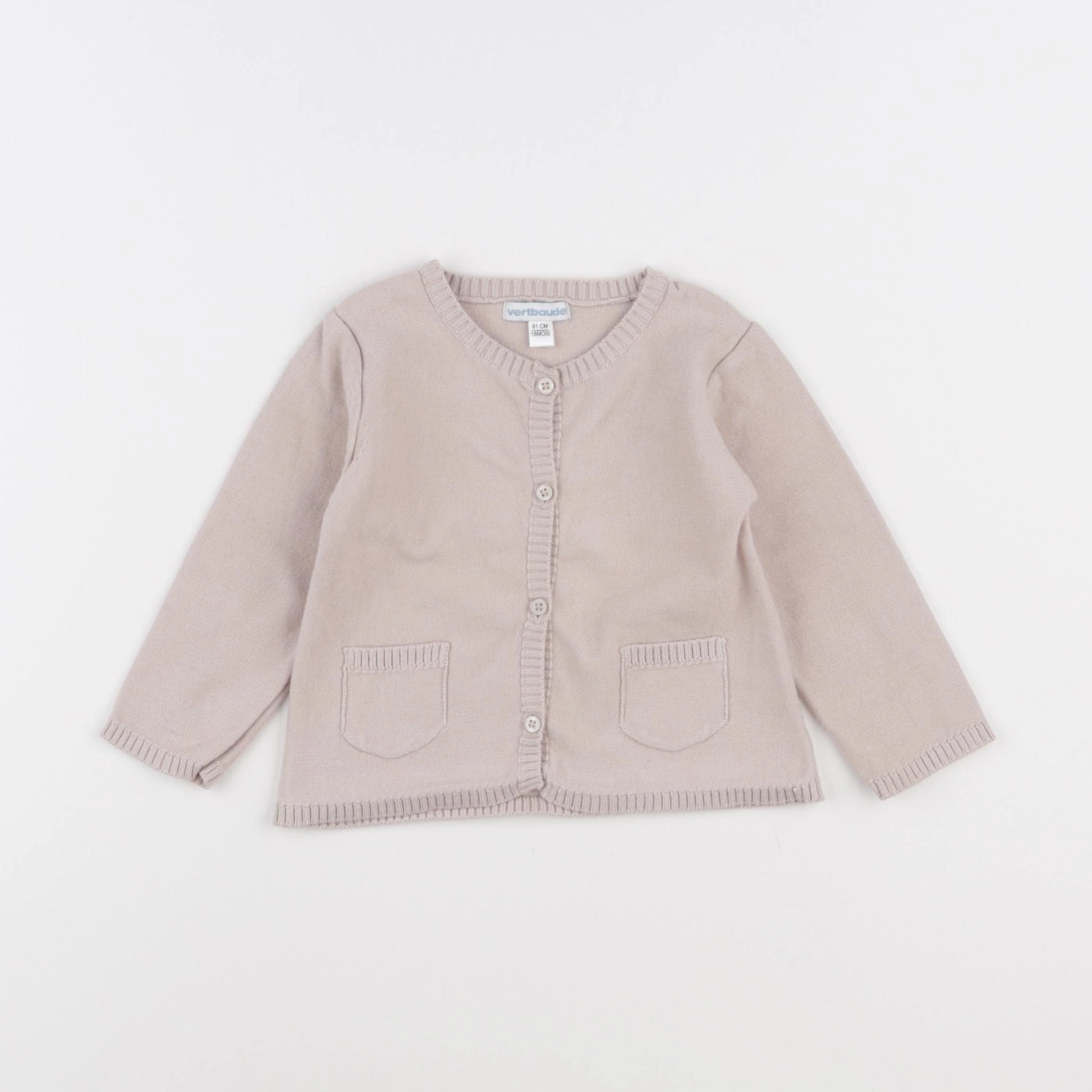 Vertbaudet - gilet beige - 18 mois