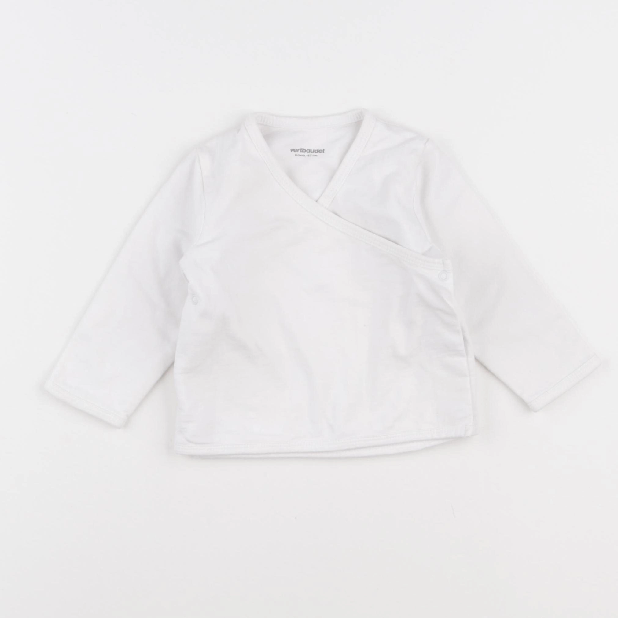 Vertbaudet - tee-shirt blanc - 6 mois