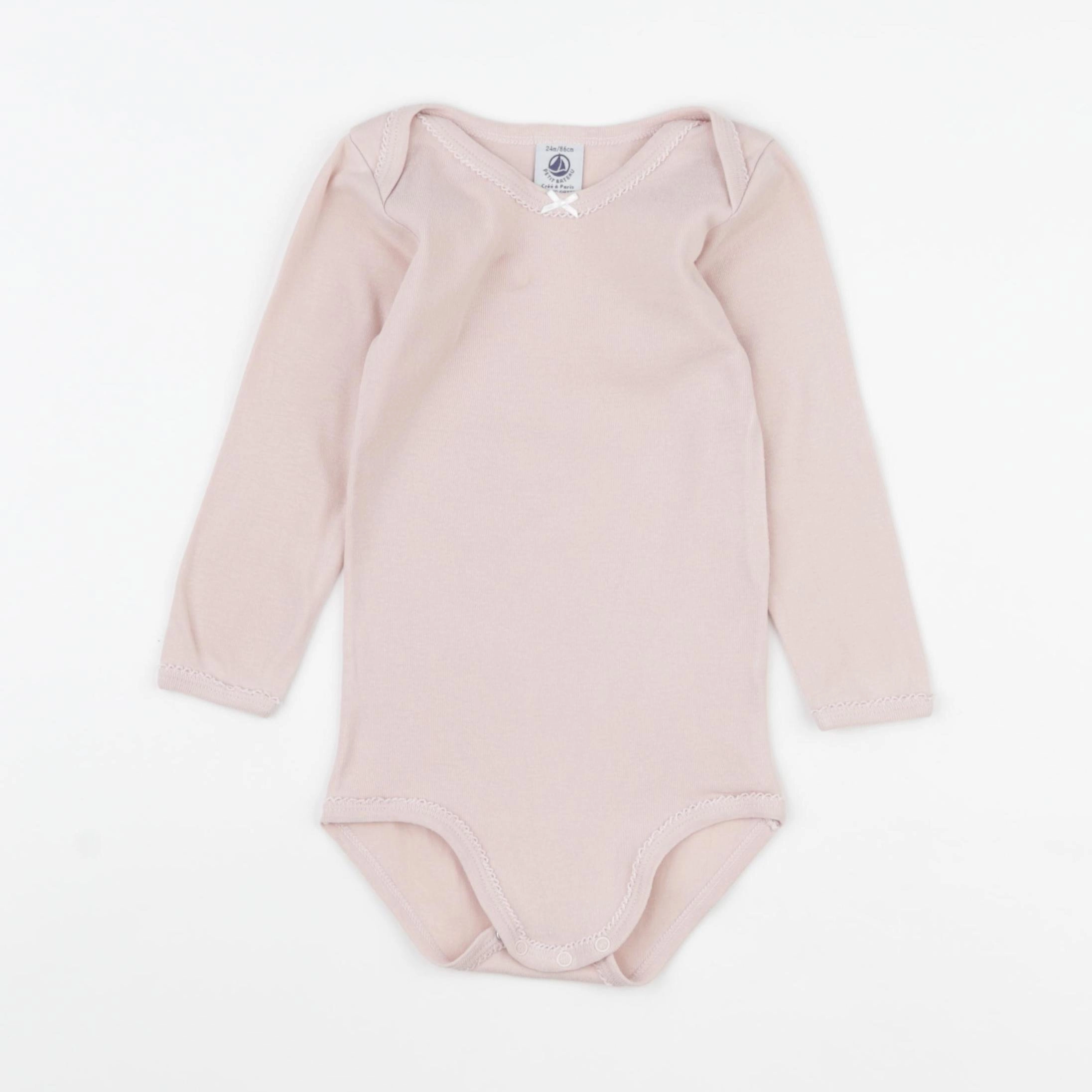 Petit Bateau - body rose - 24 mois