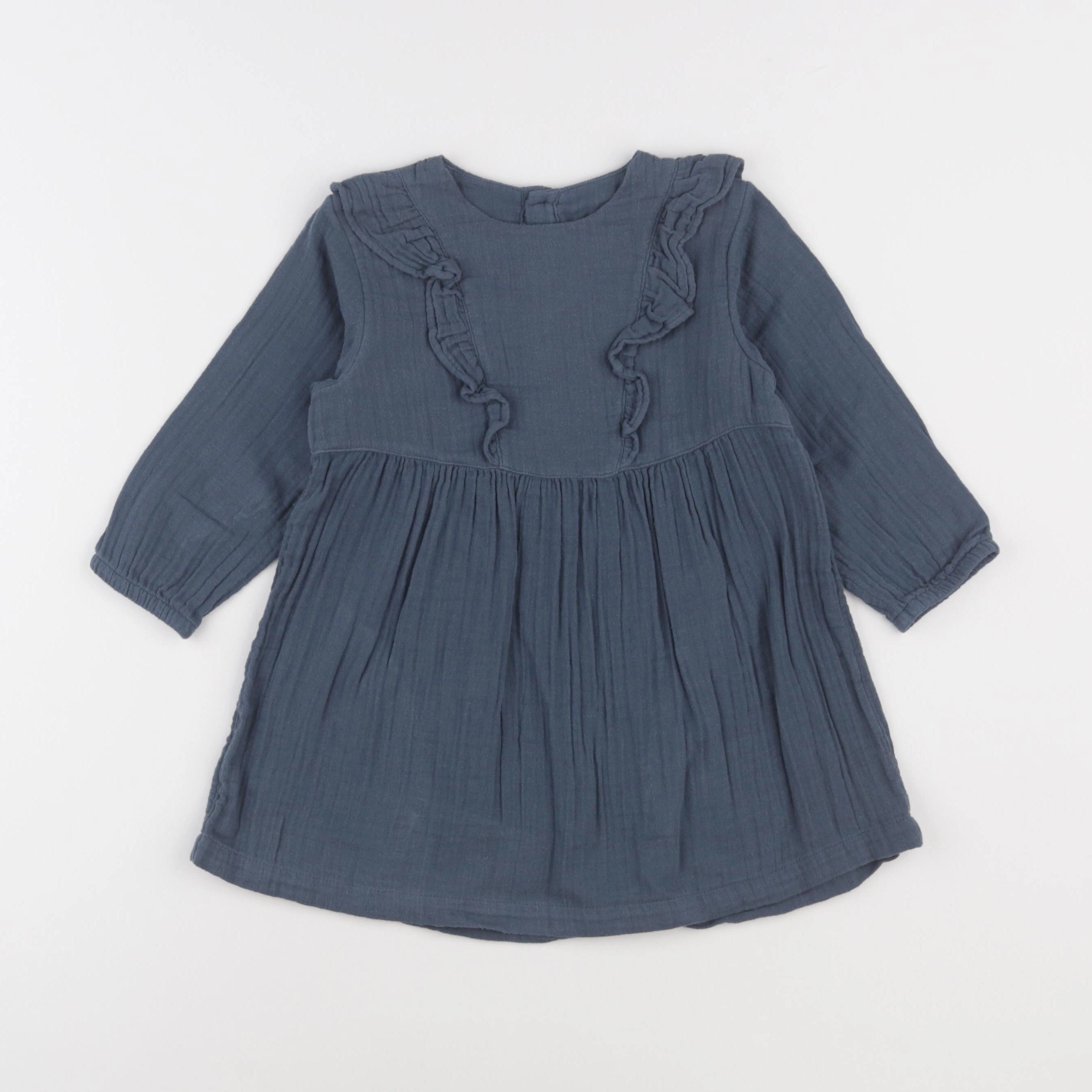 Petit Bateau - robe bleu - 24 mois