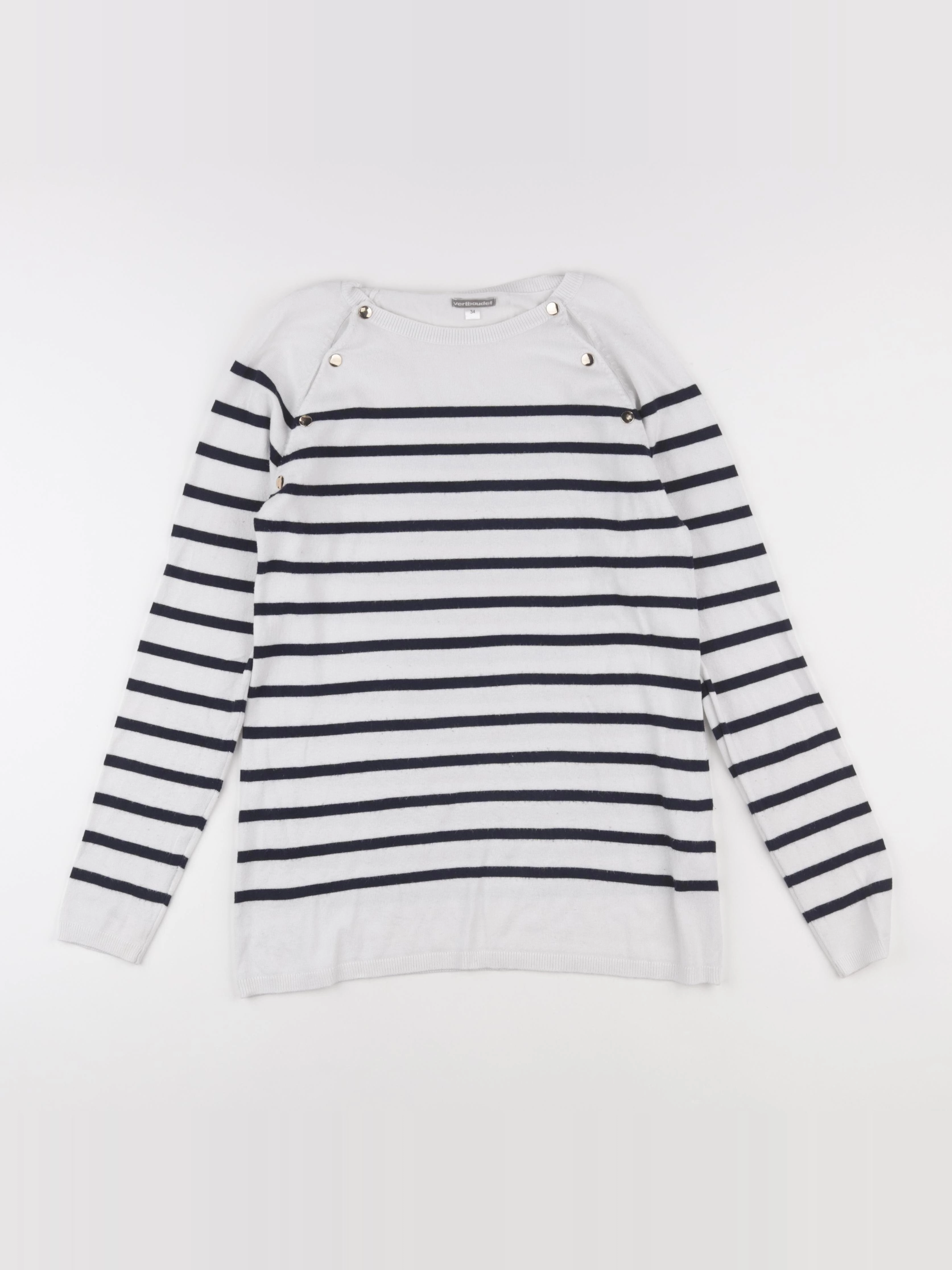 Vertbaudet - pull grossesse blanc, bleu - 34