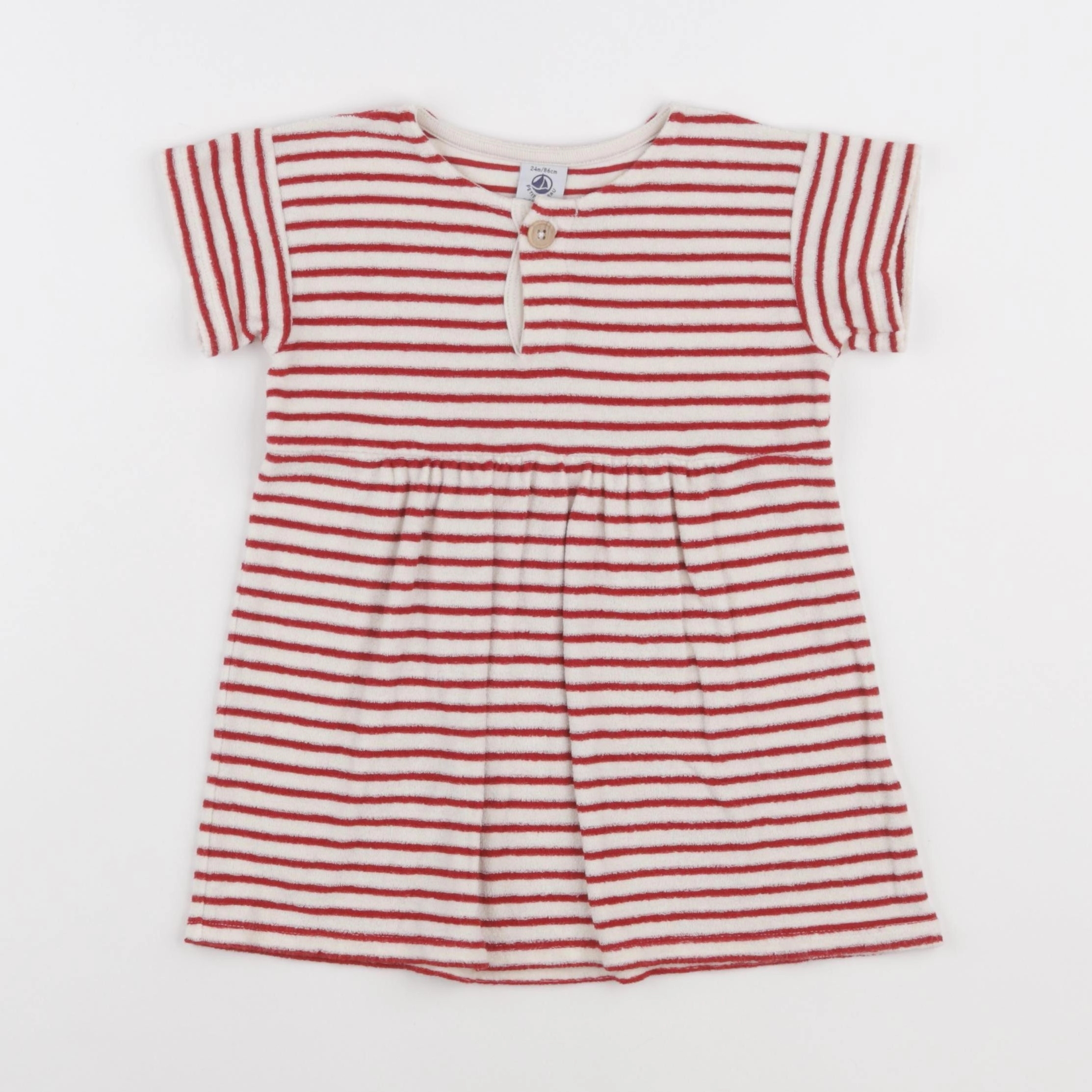 Petit Bateau - robe rouge - 24 mois