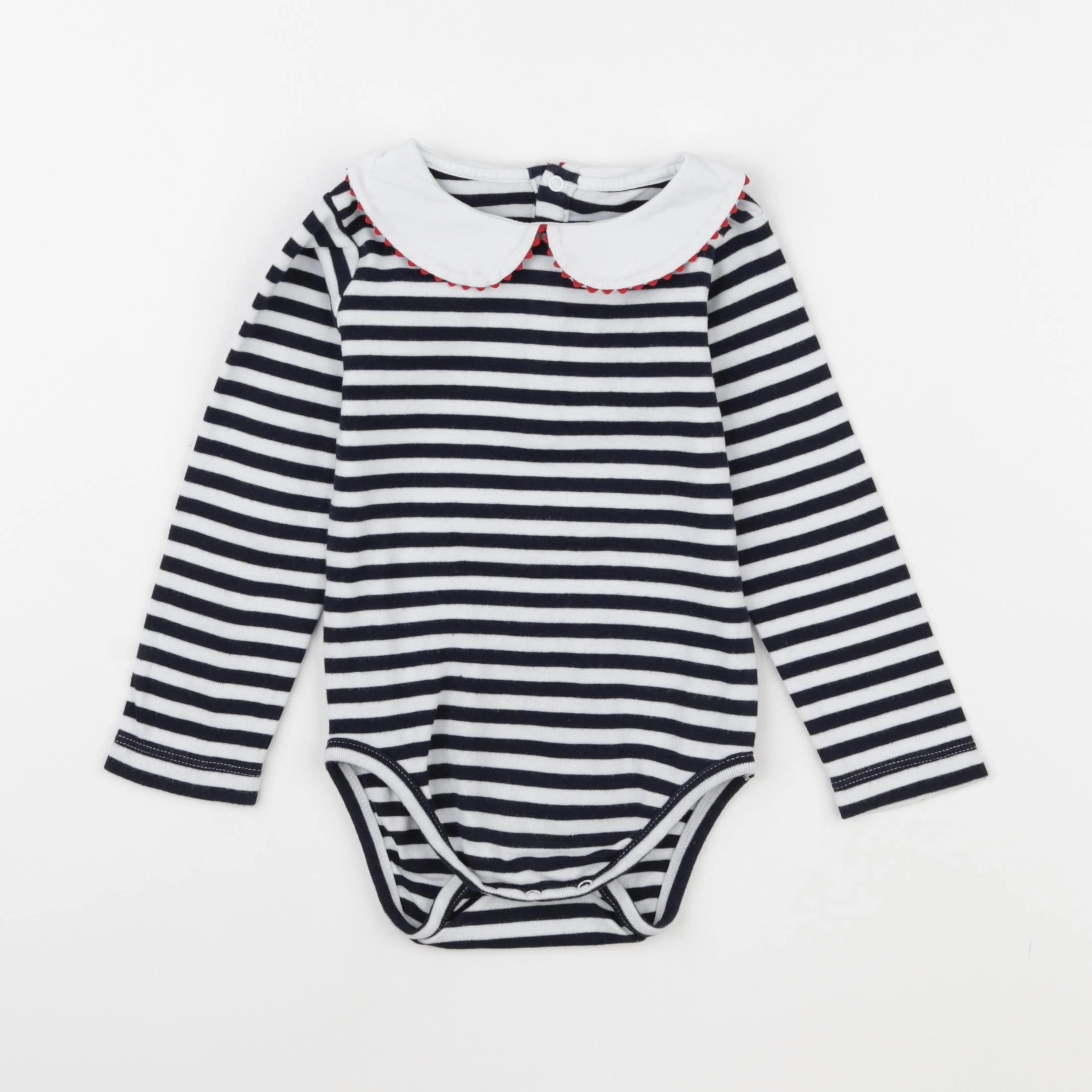Jacadi - body à col blanc, bleu - 24 mois