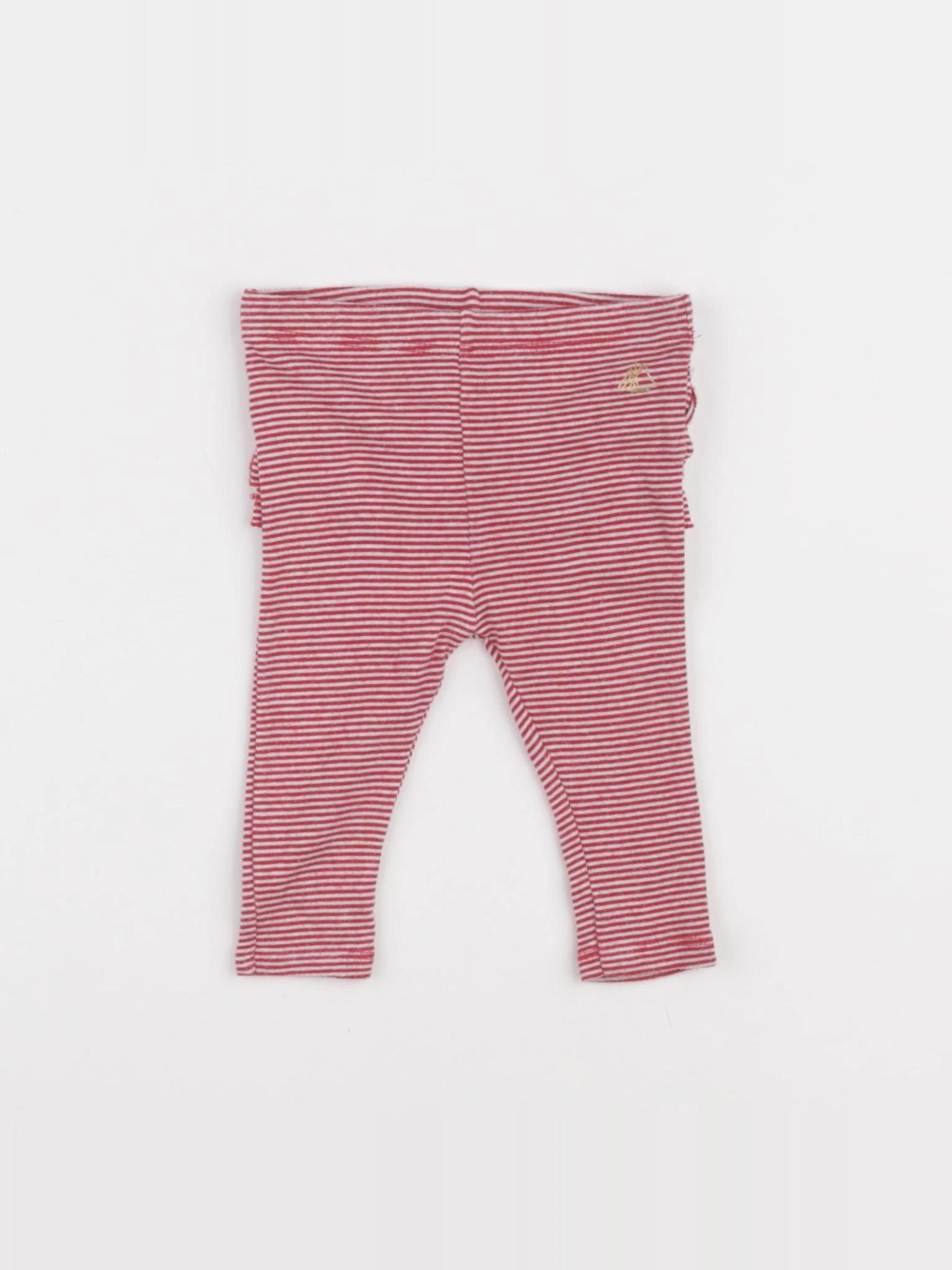 Petit Bateau - legging volants au dos rouge - 3 mois