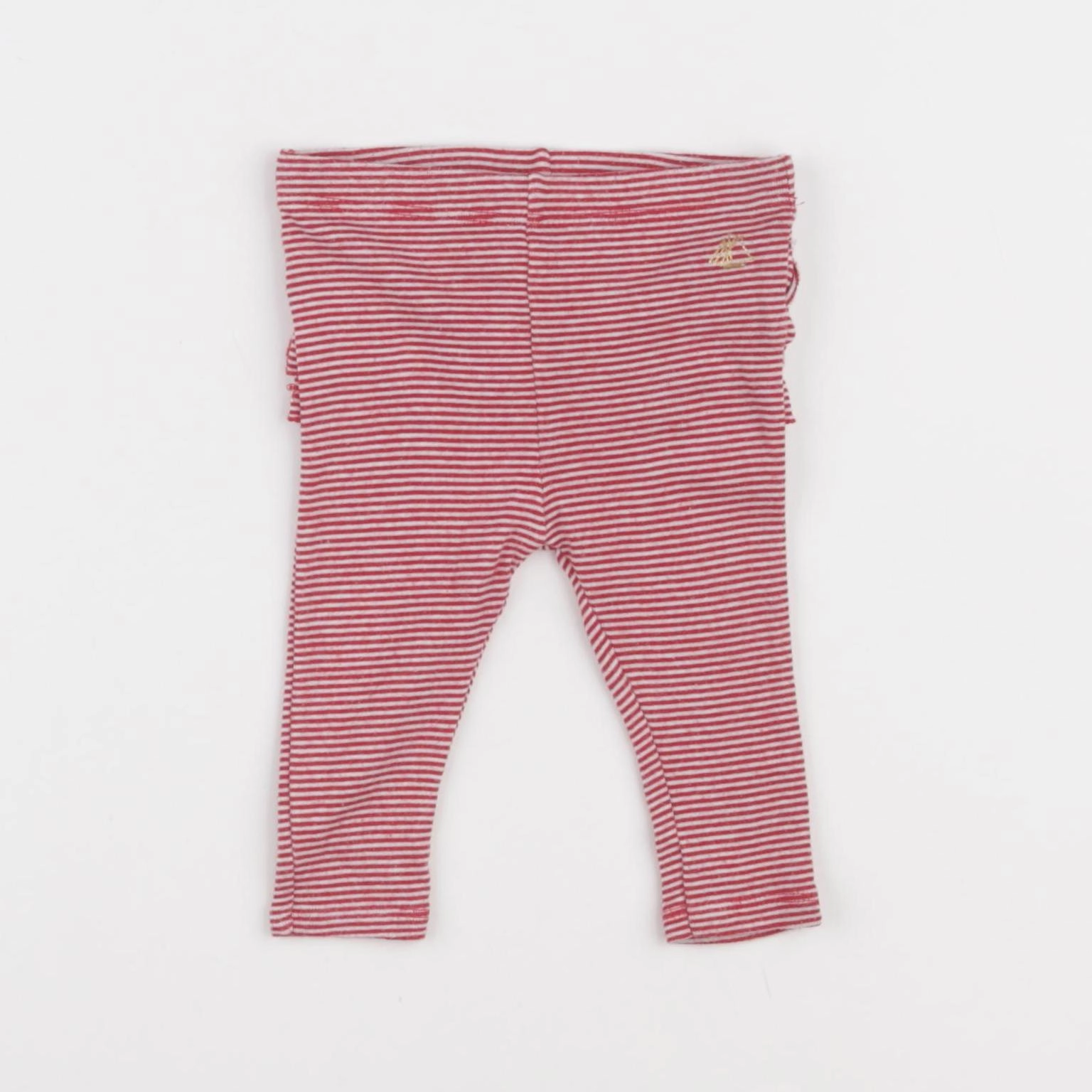 Petit Bateau - legging volants au dos rouge - 3 mois