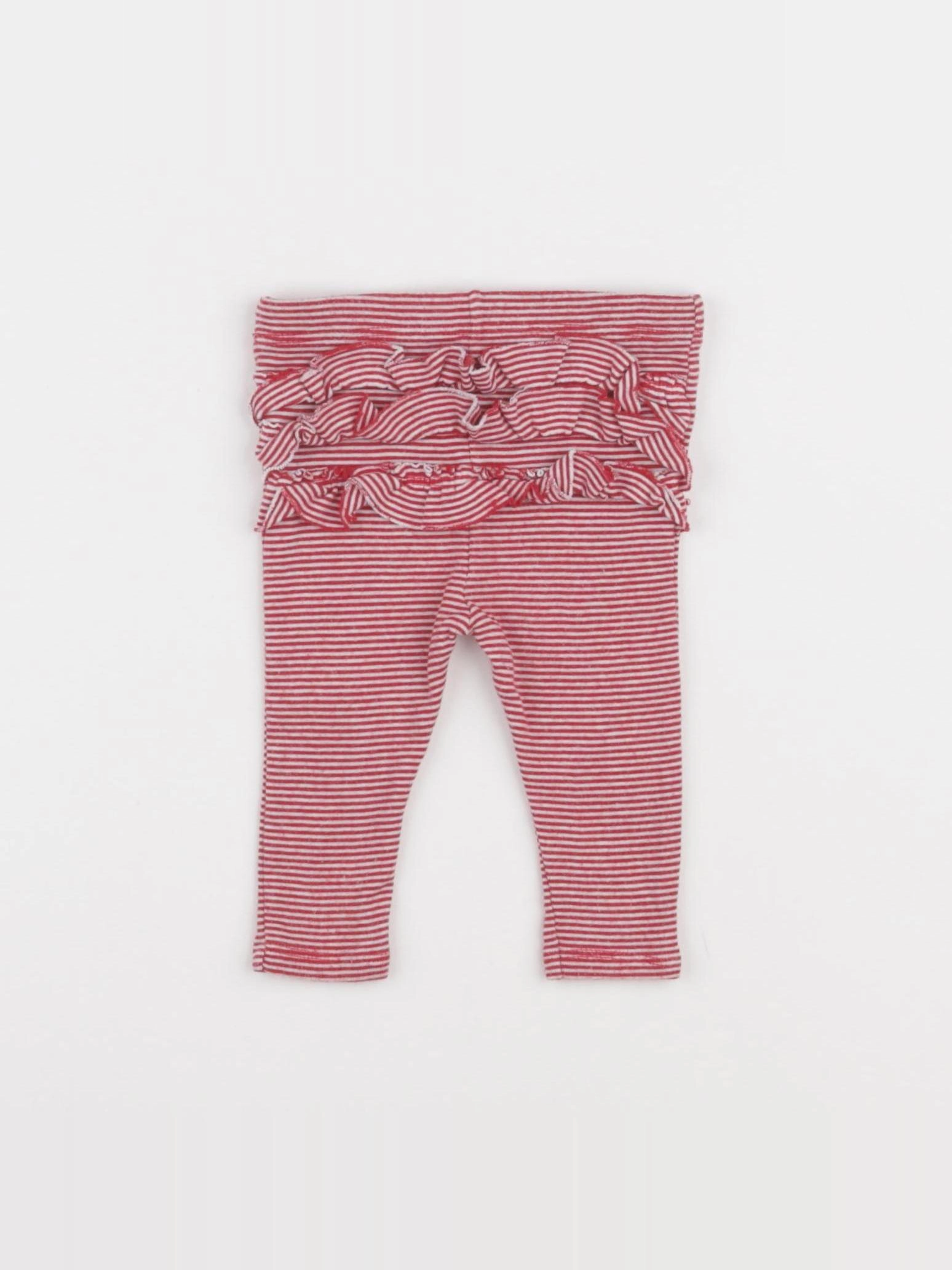 Petit Bateau - legging volants au dos rouge - 3 mois