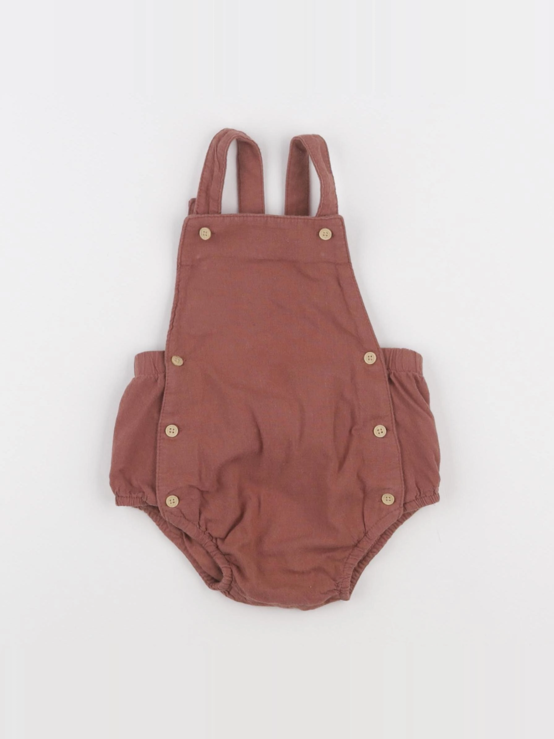 Vertbaudet - salopette marron - 12 mois