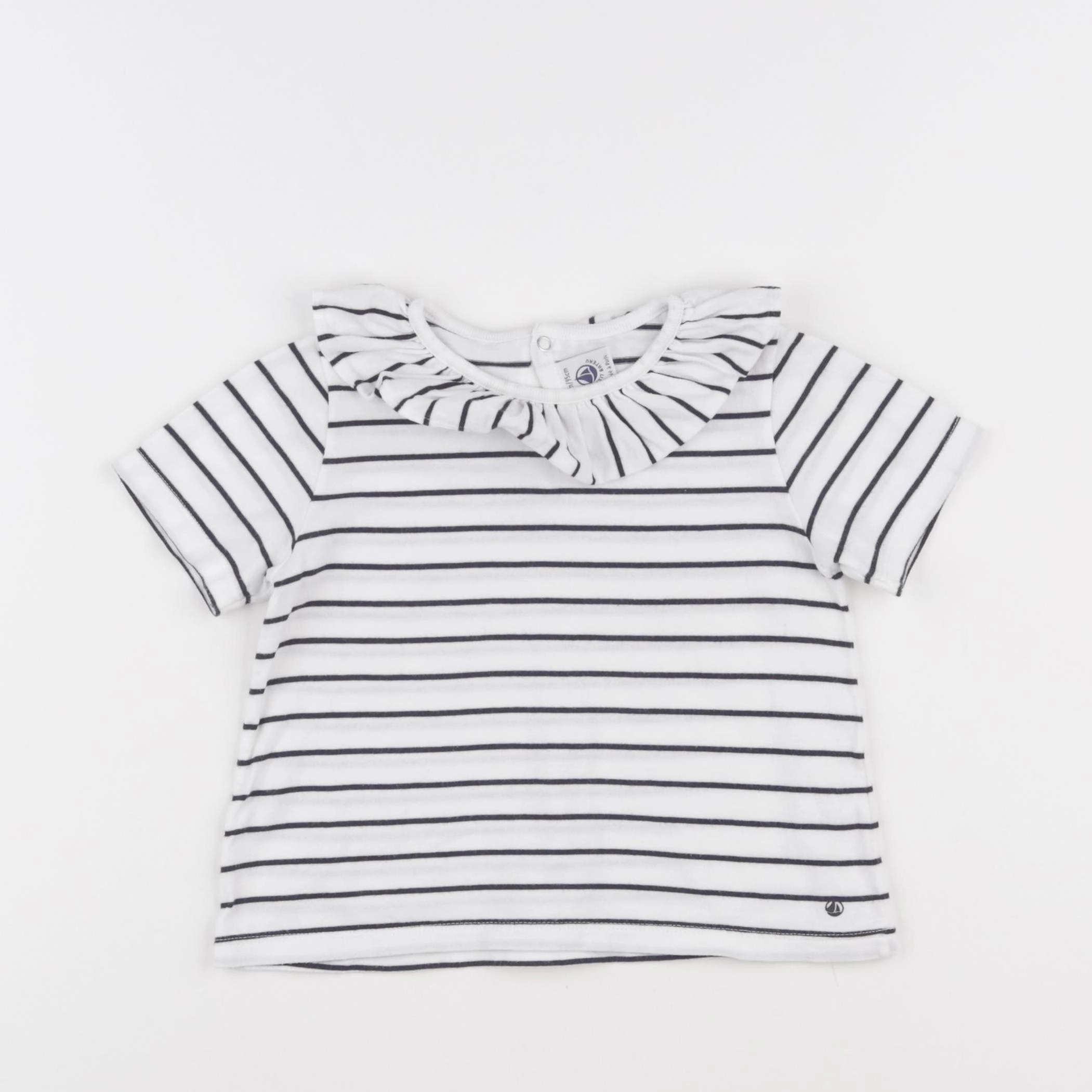 Petit Bateau - tee-shirt blanc, bleu - 36 mois