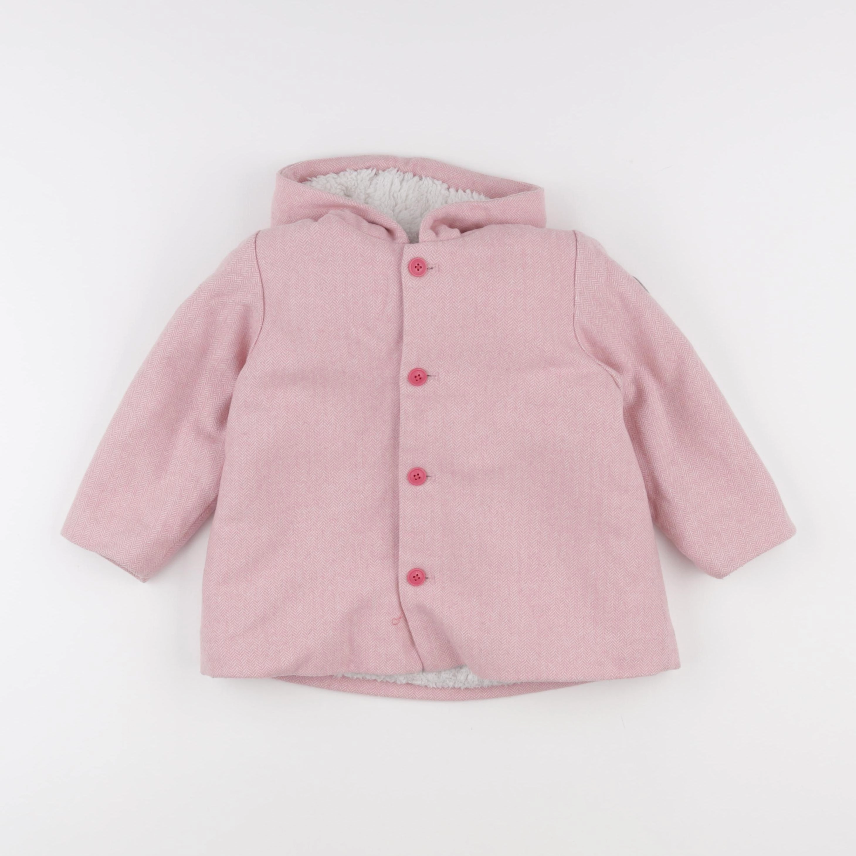 Petit Bateau - manteau rose - 36 mois