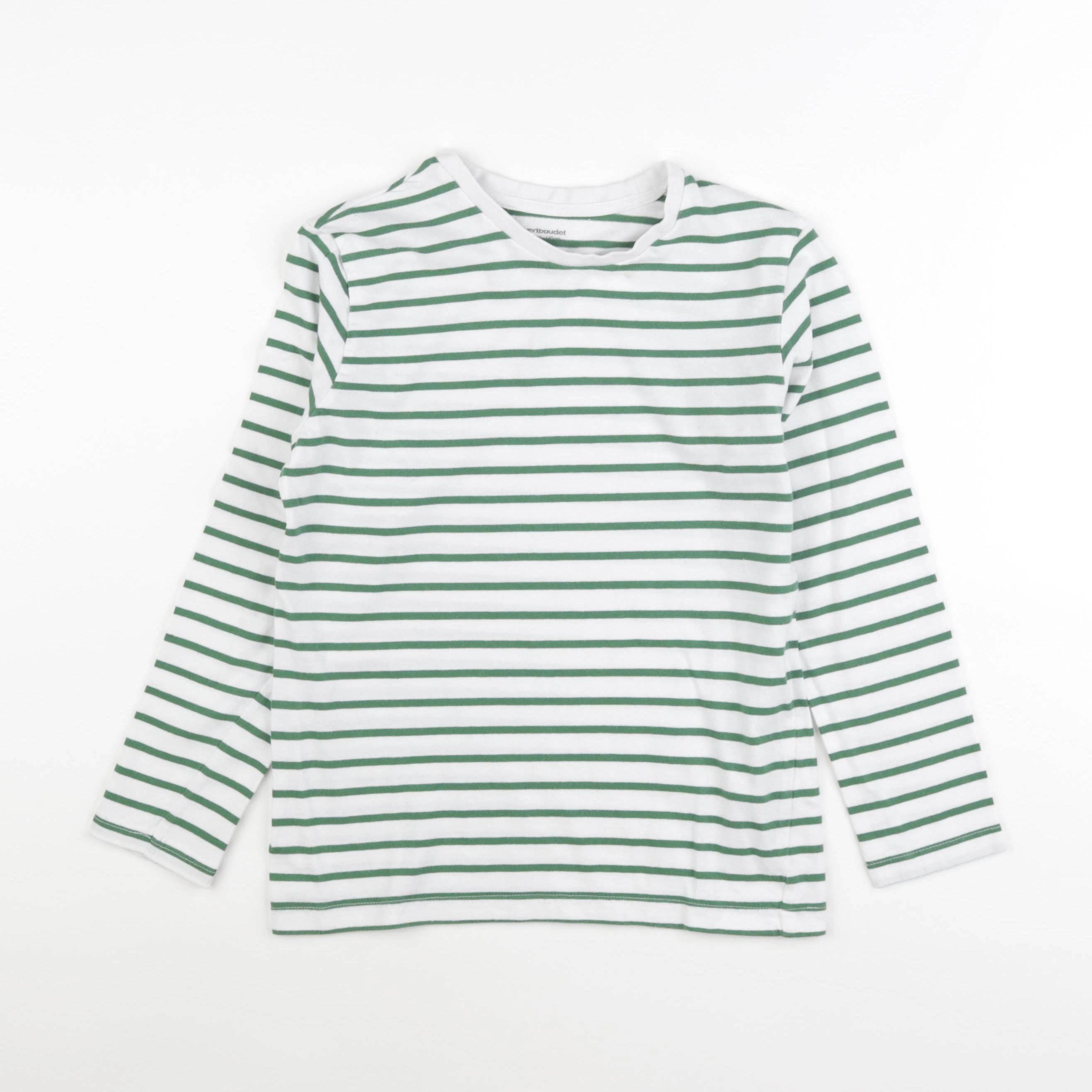 Vertbaudet - tee-shirt blanc, vert - 10 ans