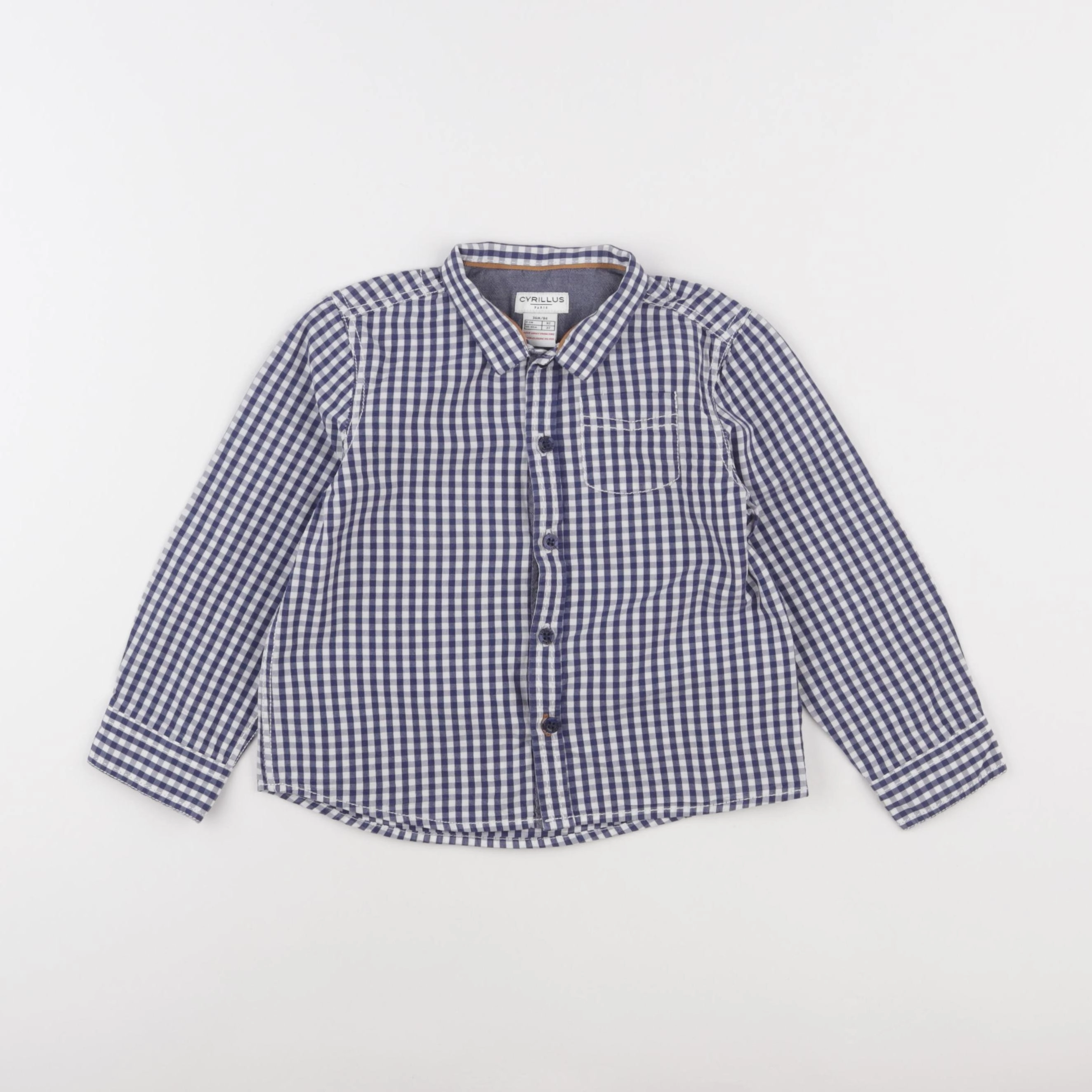 Cyrillus - chemise bleu, blanc - 36 mois