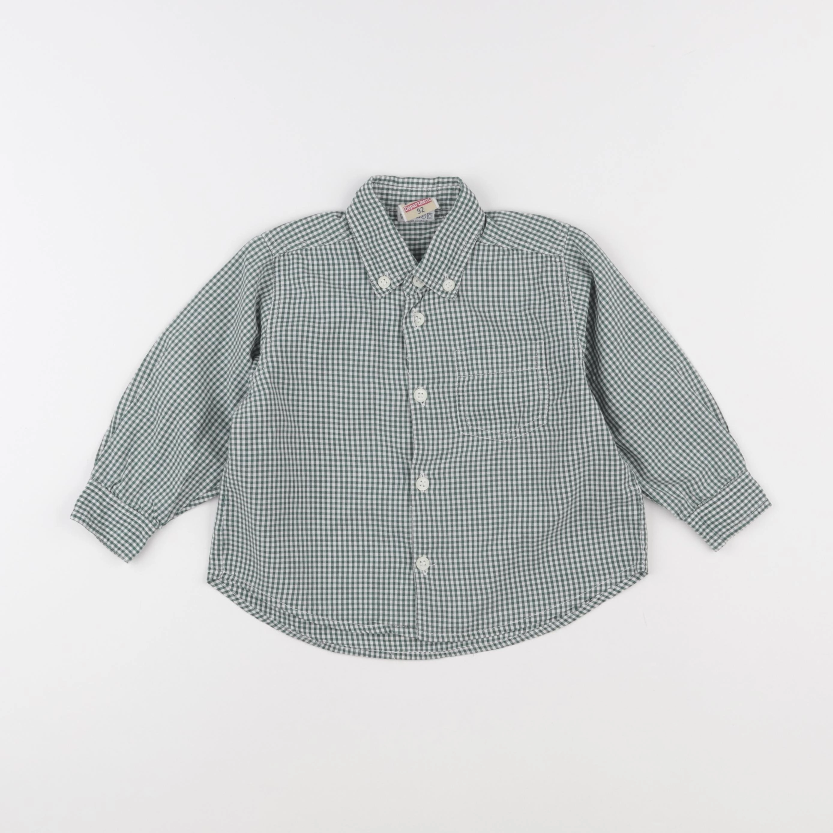 H&M - chemise vert, blanc - 36 mois